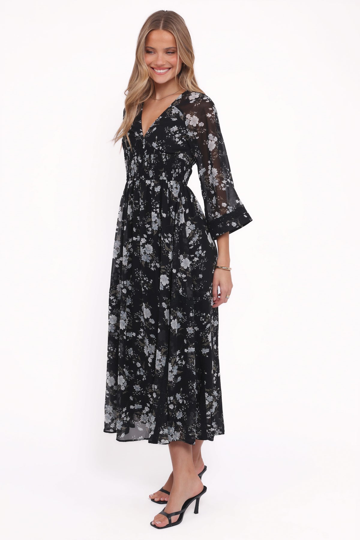 Mavis Long Sleeve Maxi Dress in Black Floral – view 3 of 5