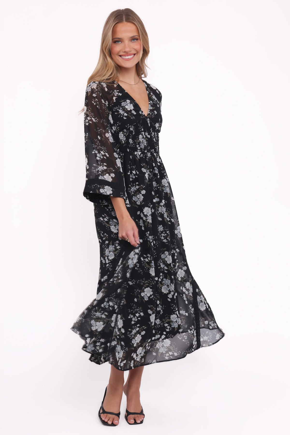 Mavis Long Sleeve Maxi Dress in Black Floral – view 1 of 5