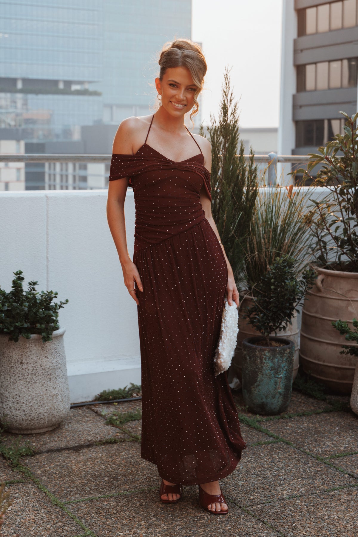 Mayven Maxi Dress in Burgundy – view 1 of 8