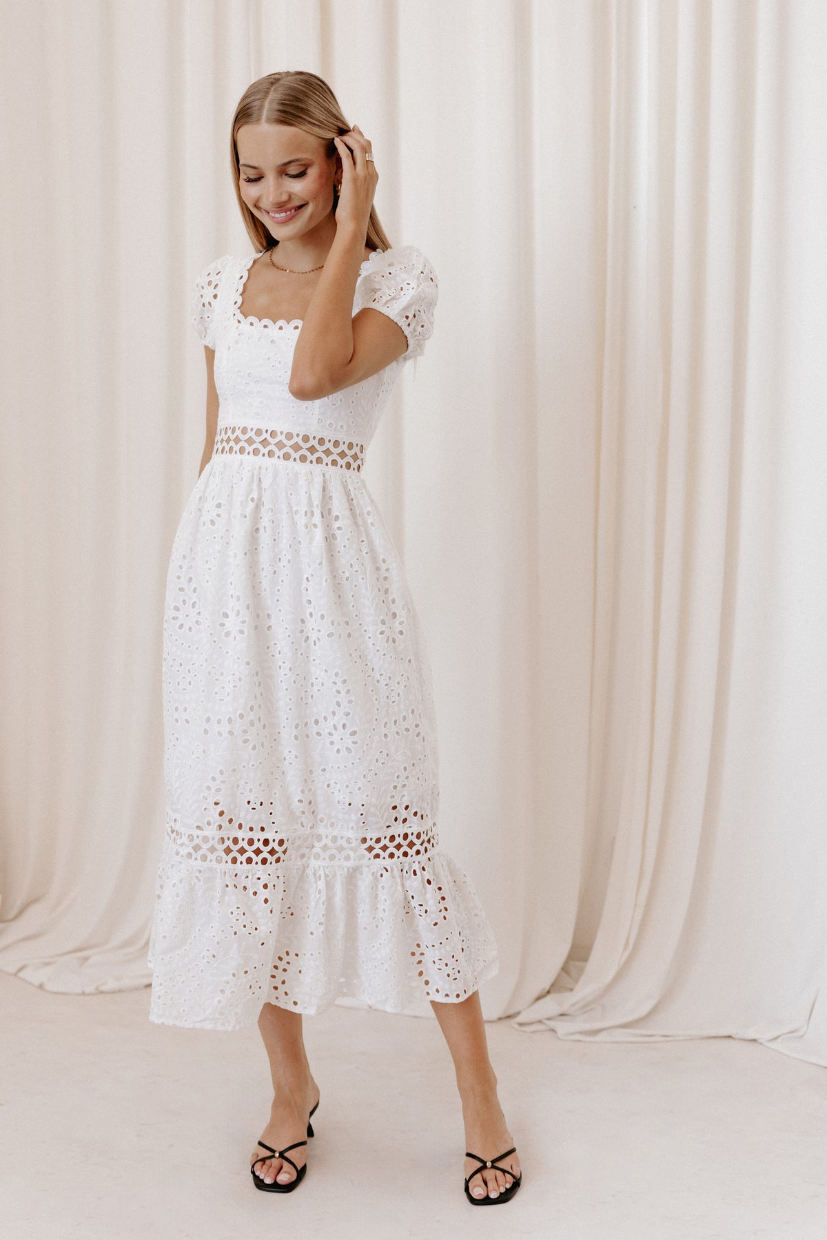 Melania Midi Dress in White – view 1 of 7
