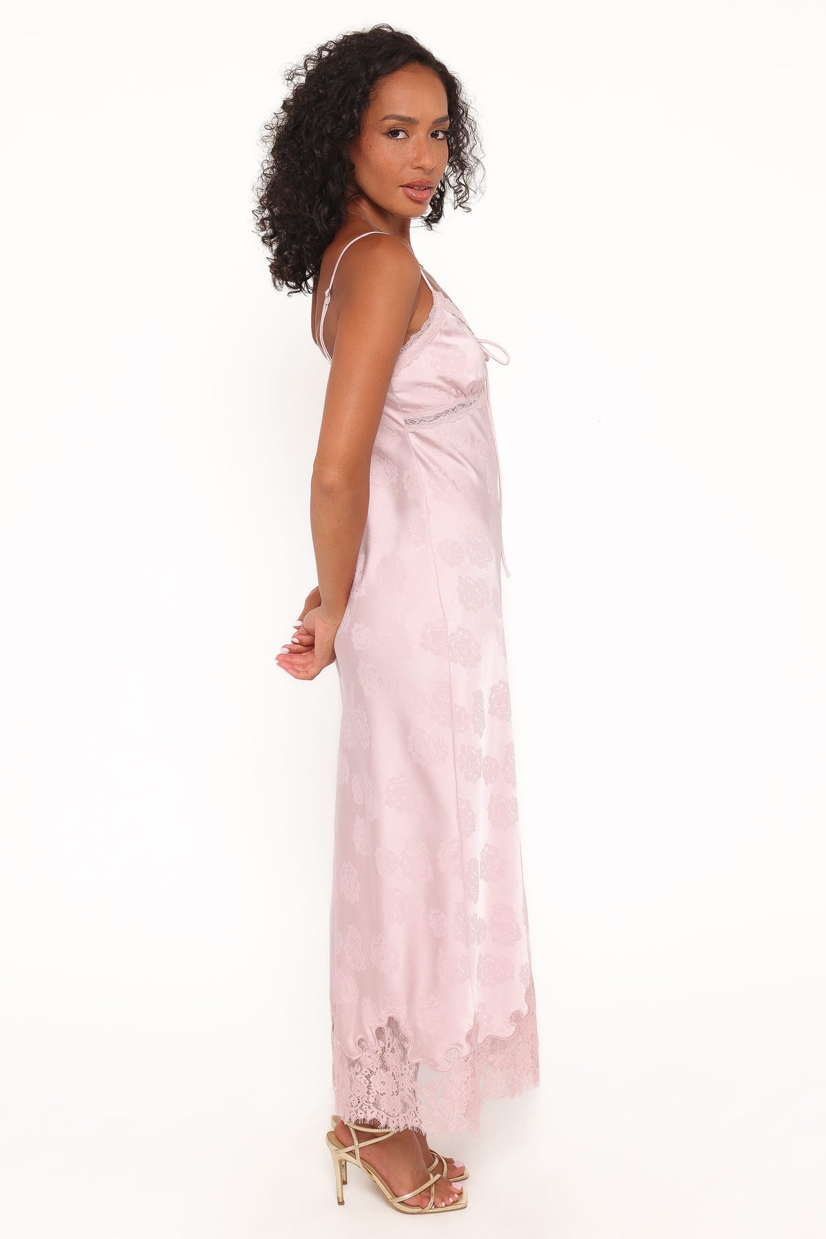 Melita Lace Maxi Dress in Pink – view 3 of 5