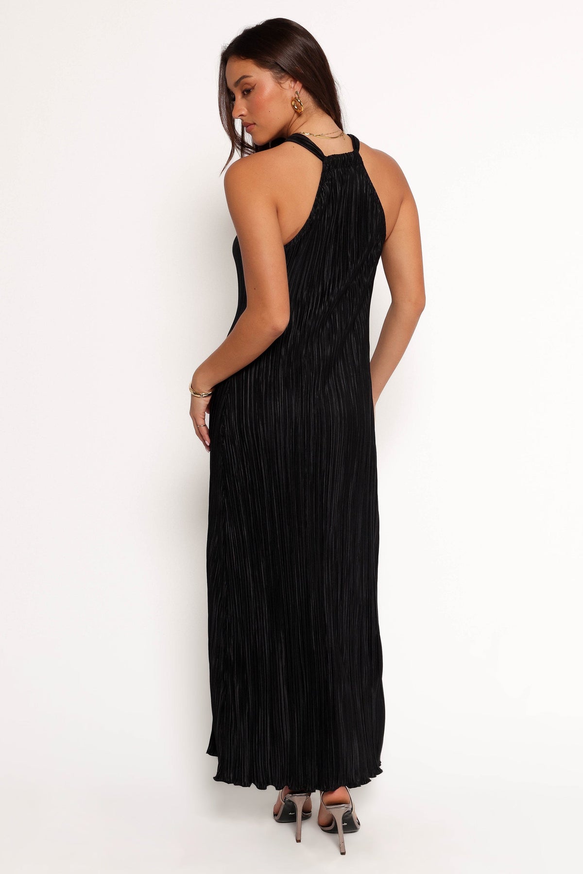 Melody Plisse Halter Maxi Dress in Black – view 4 of 7