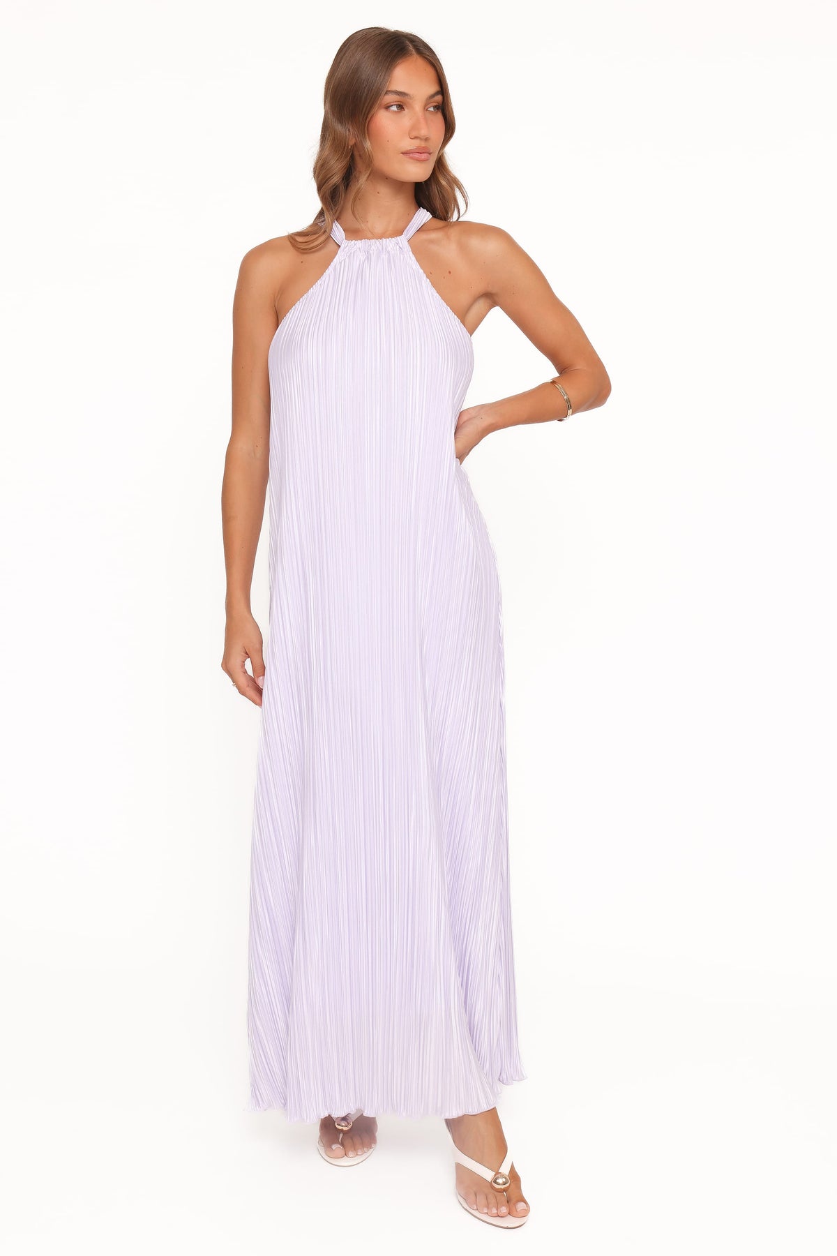 Melody Plisse Halter Maxi Dress in Lavender – view 2 of 6