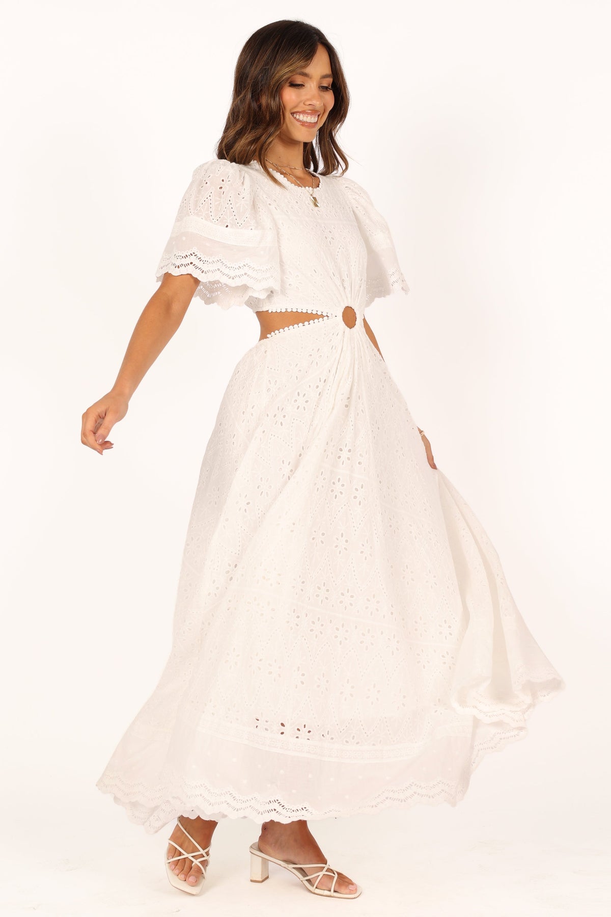 Merletto Cut Out Maxi Dress in White – view 2 of 7