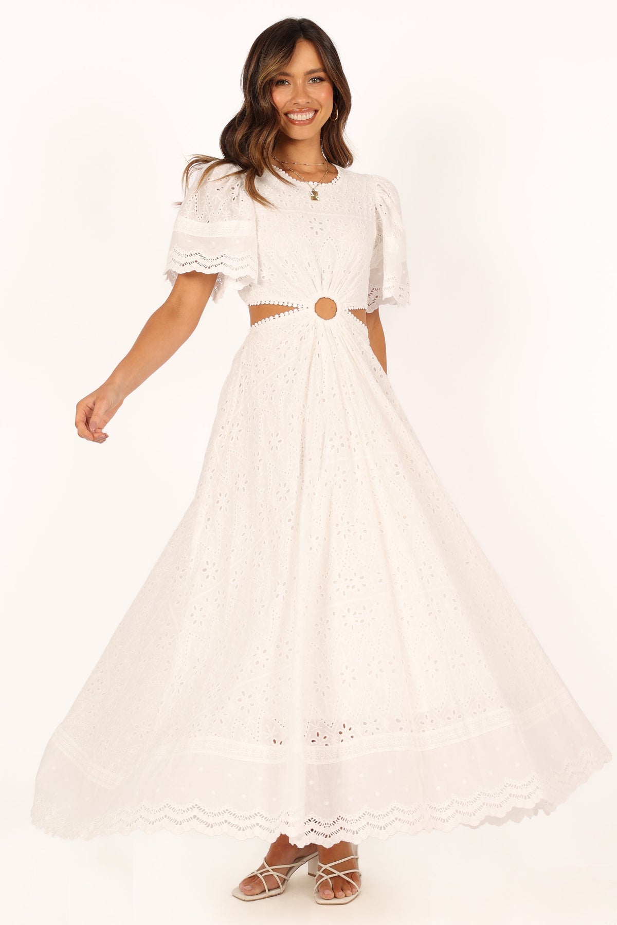 Merletto Cut Out Maxi Dress in White – view 7 of 7
