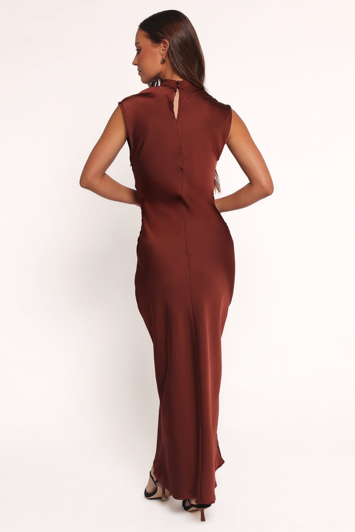 Meryn High Neck Dress in Brown – view 4 of 7