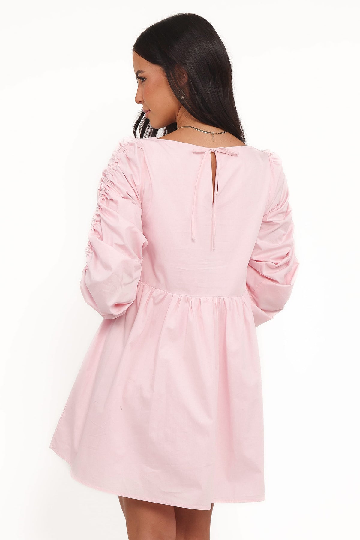 Micaela Long Sleeve Mini Dress in Pink – view 5 of 8