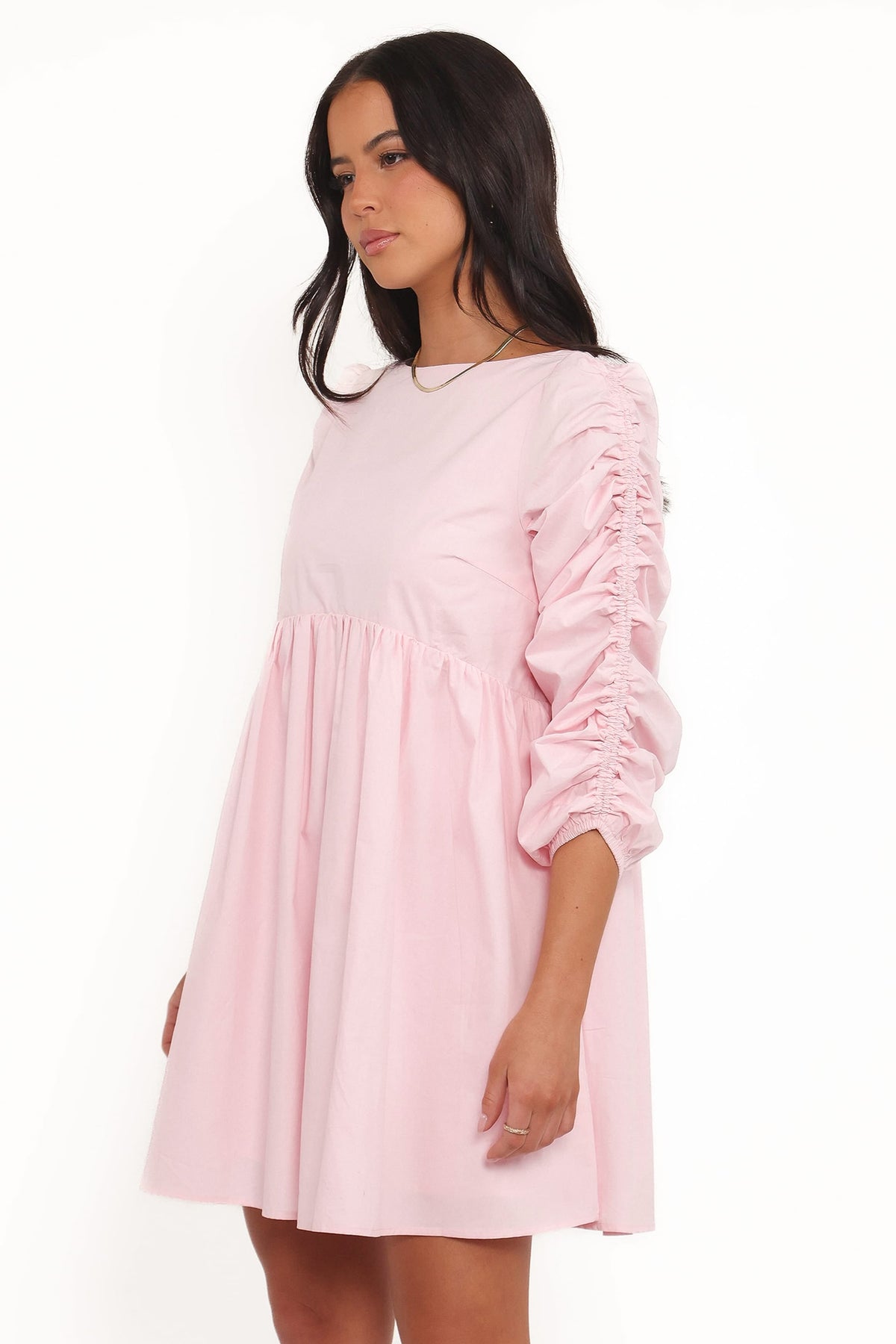 Micaela Long Sleeve Mini Dress in Pink – view 4 of 8