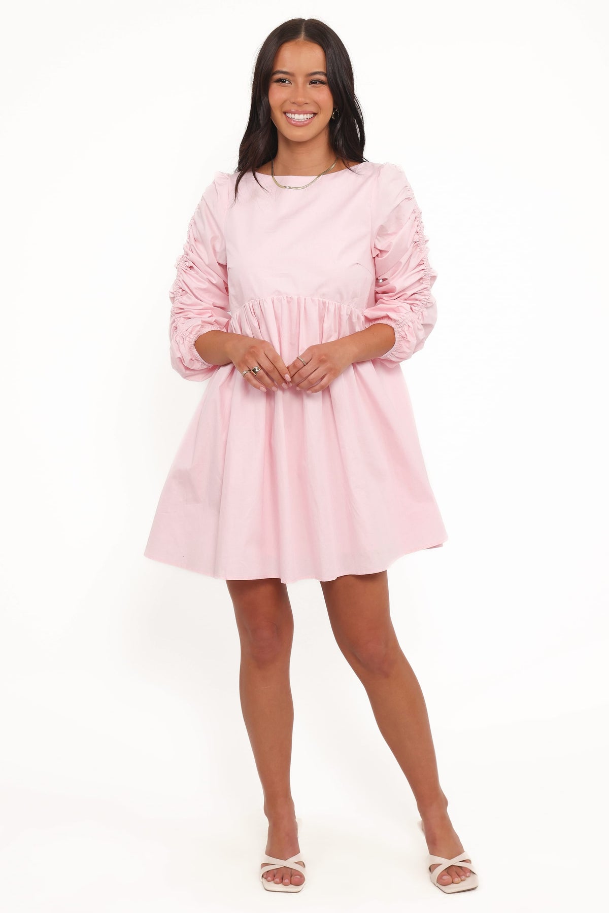 Micaela Long Sleeve Mini Dress in Pink – view 6 of 8