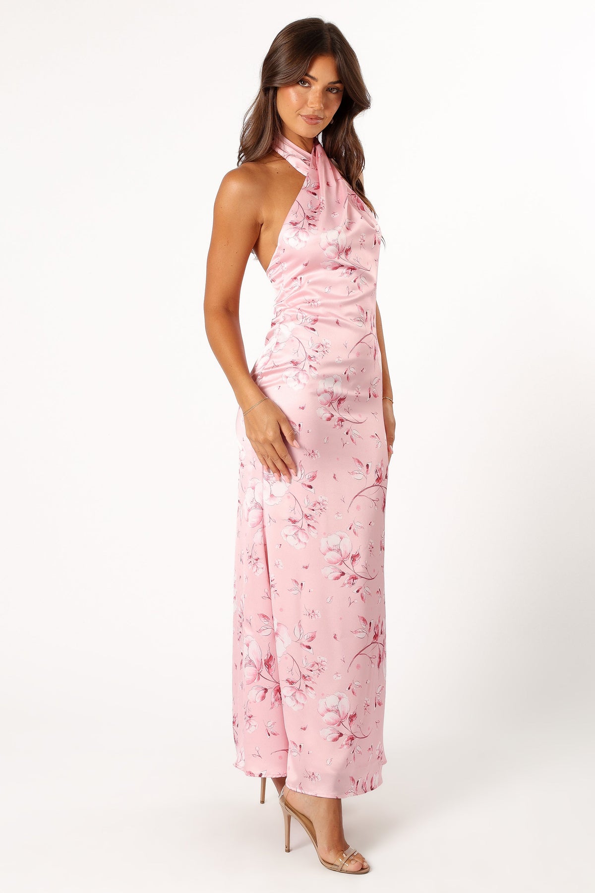 Mila Halterneck Maxi Dress in Pink Floral – view 5 of 9