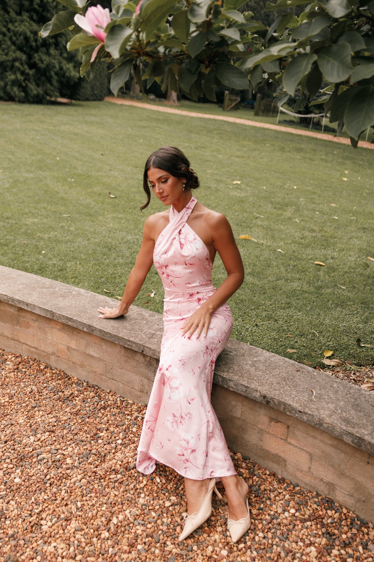 Mila Halterneck Maxi Dress in Pink Floral – view 9 of 9
