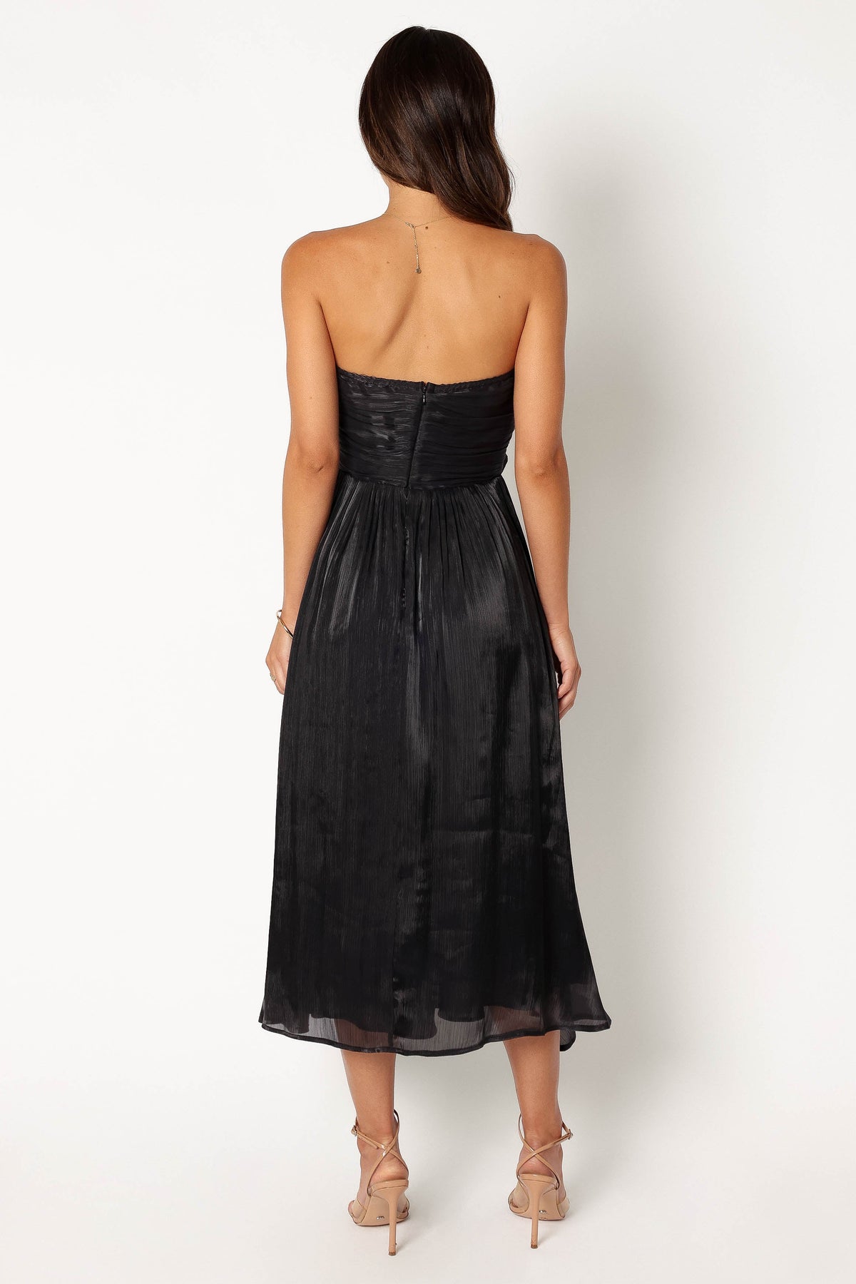 Mila Strapless Midi Dress in Black – view 6 of 9