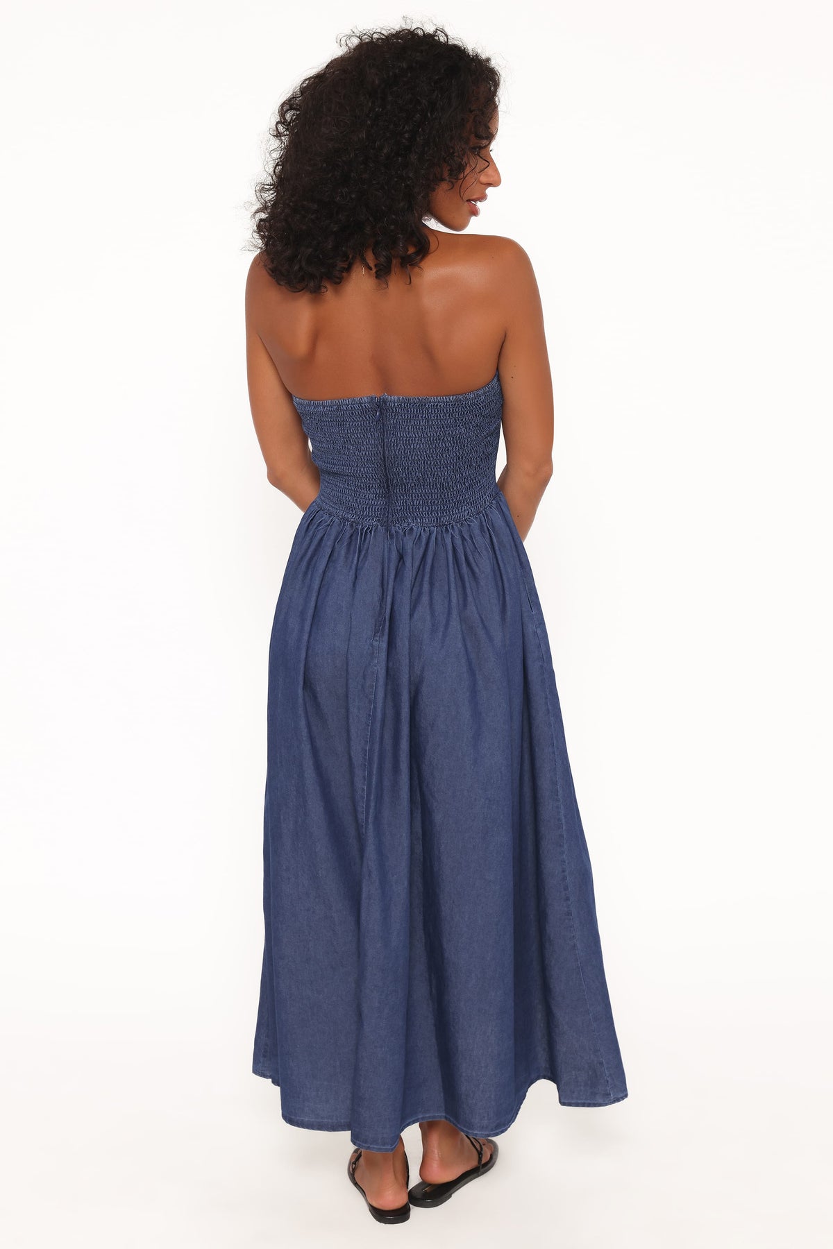 Milford Halterneck Midi Dress in Dark Denim – view 5 of 7