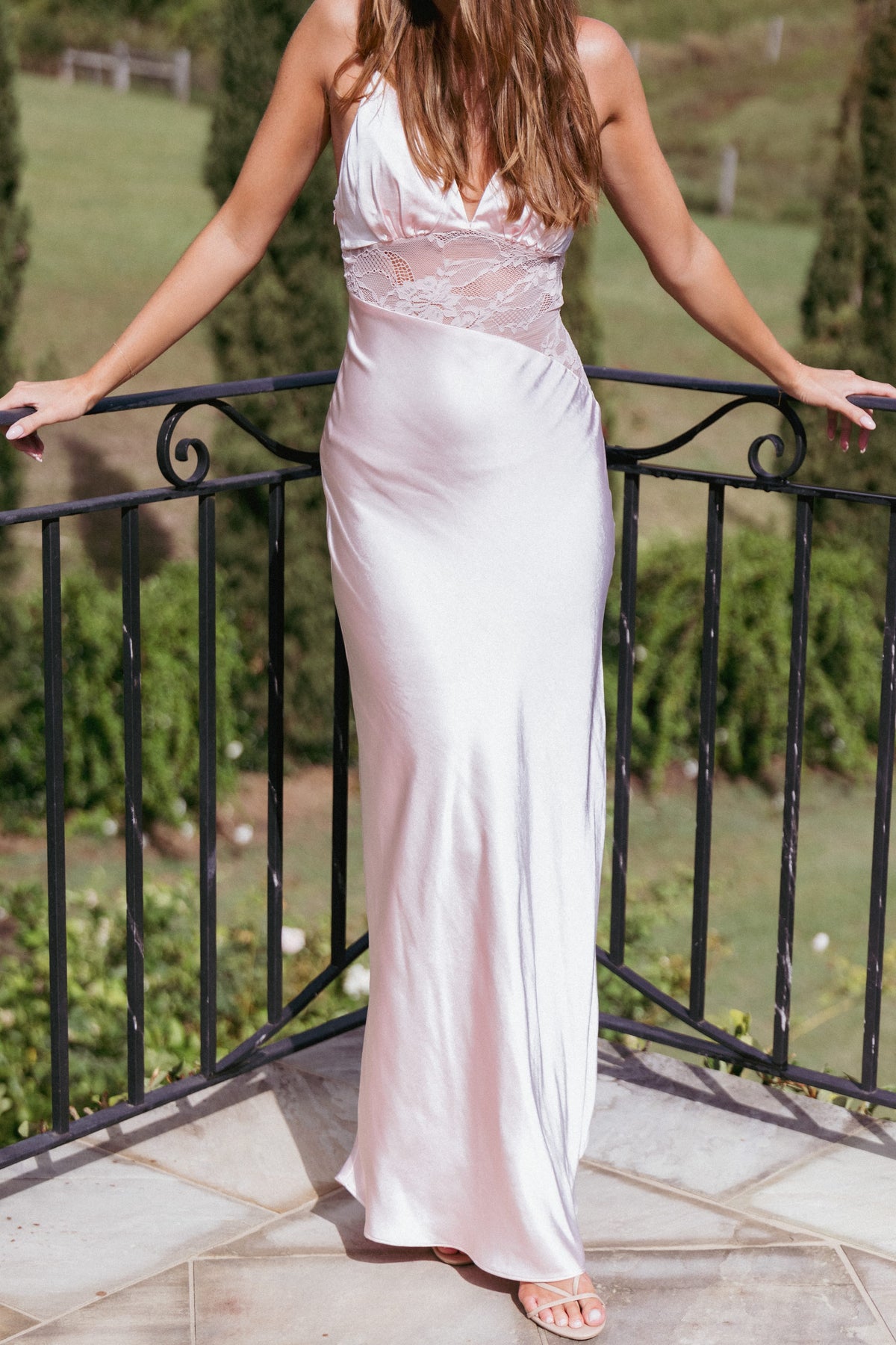 Milla Maxi Lace Dress in Pale Pink – view 8 of 8