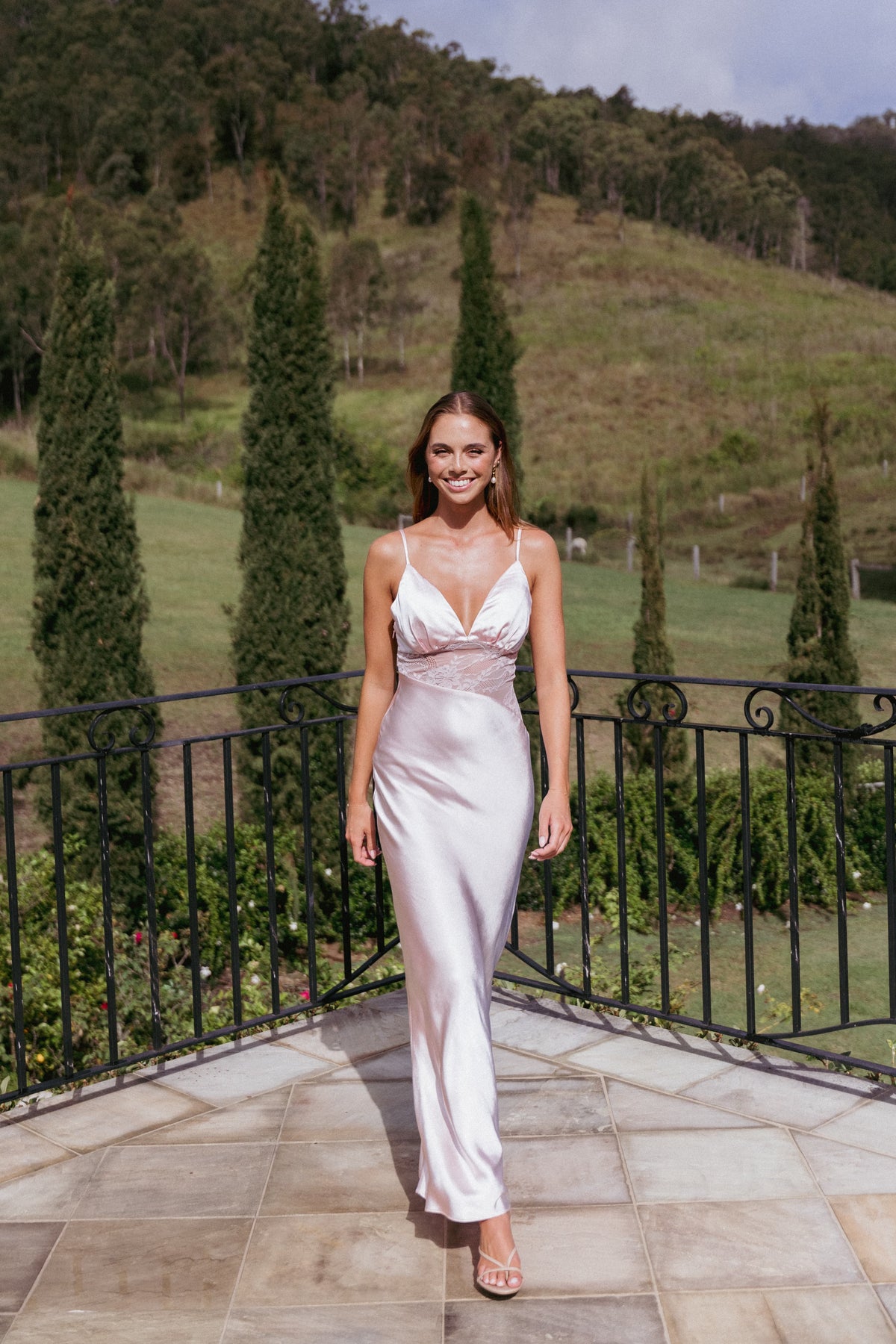 Milla Maxi Lace Dress in Pale Pink – view 1 of 8