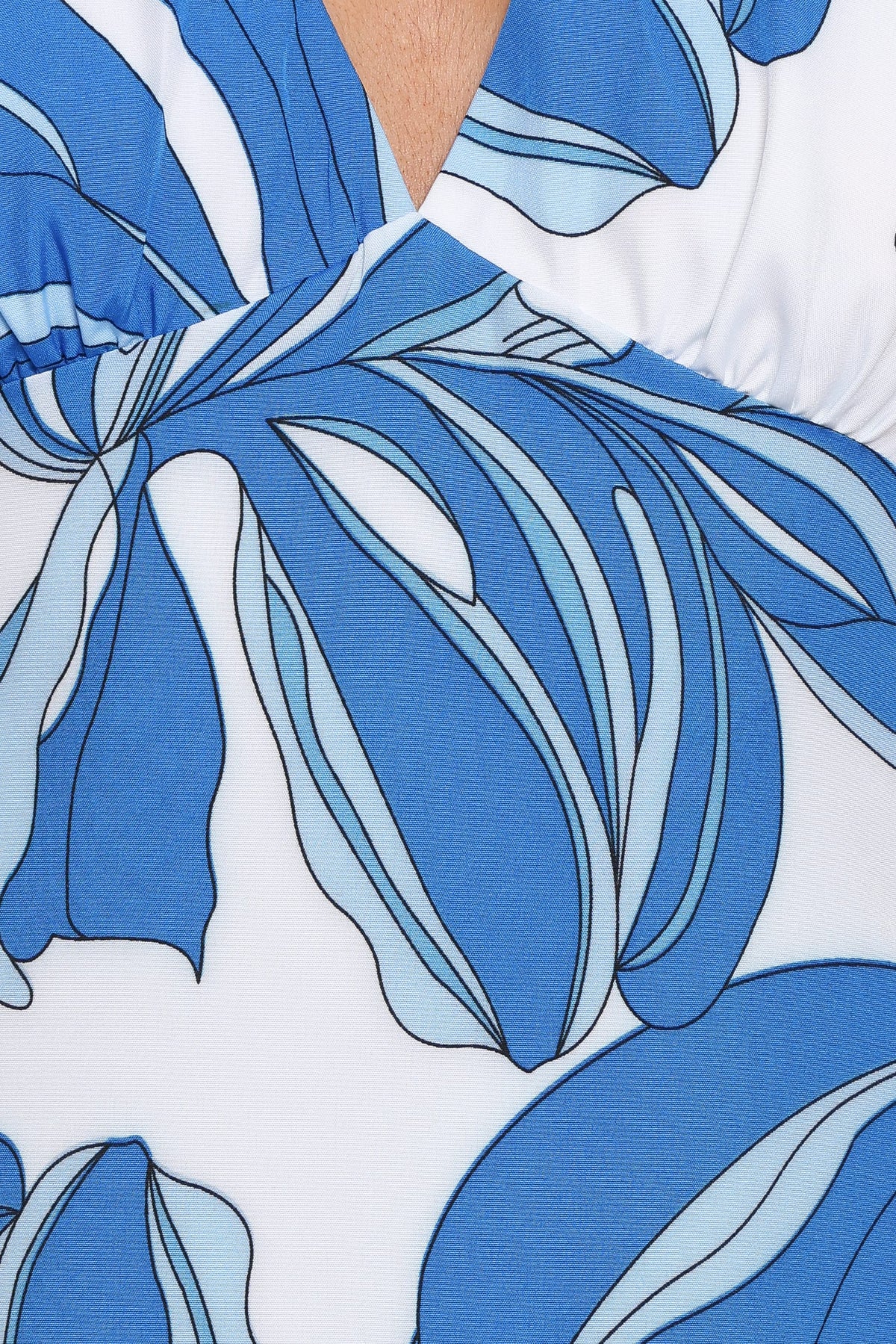 Minyama Halterneck Mini Dress in Blue Palm – view 6 of 6
