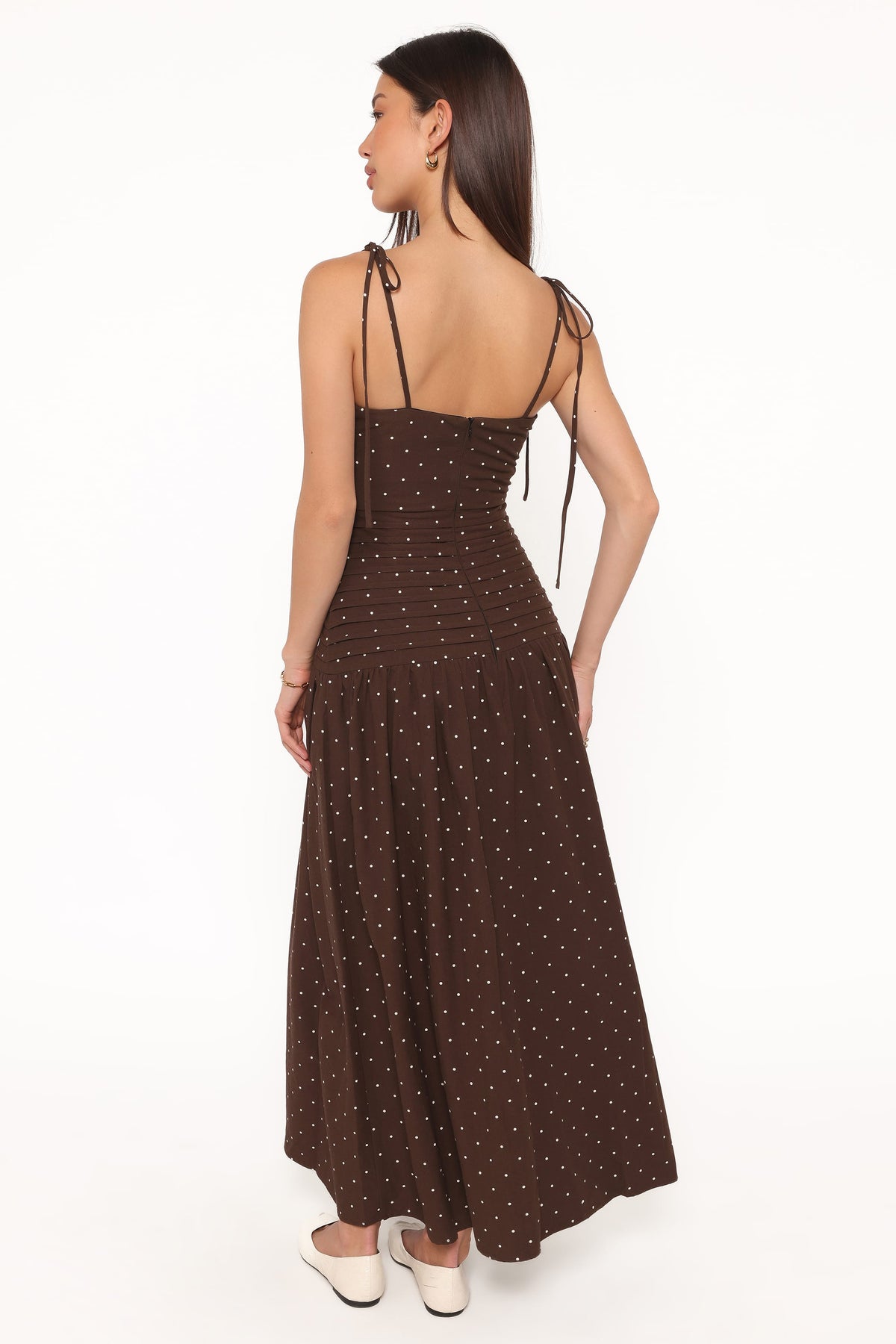 Mischa Maxi Dress in Brown Polka Dot – view 4 of 5