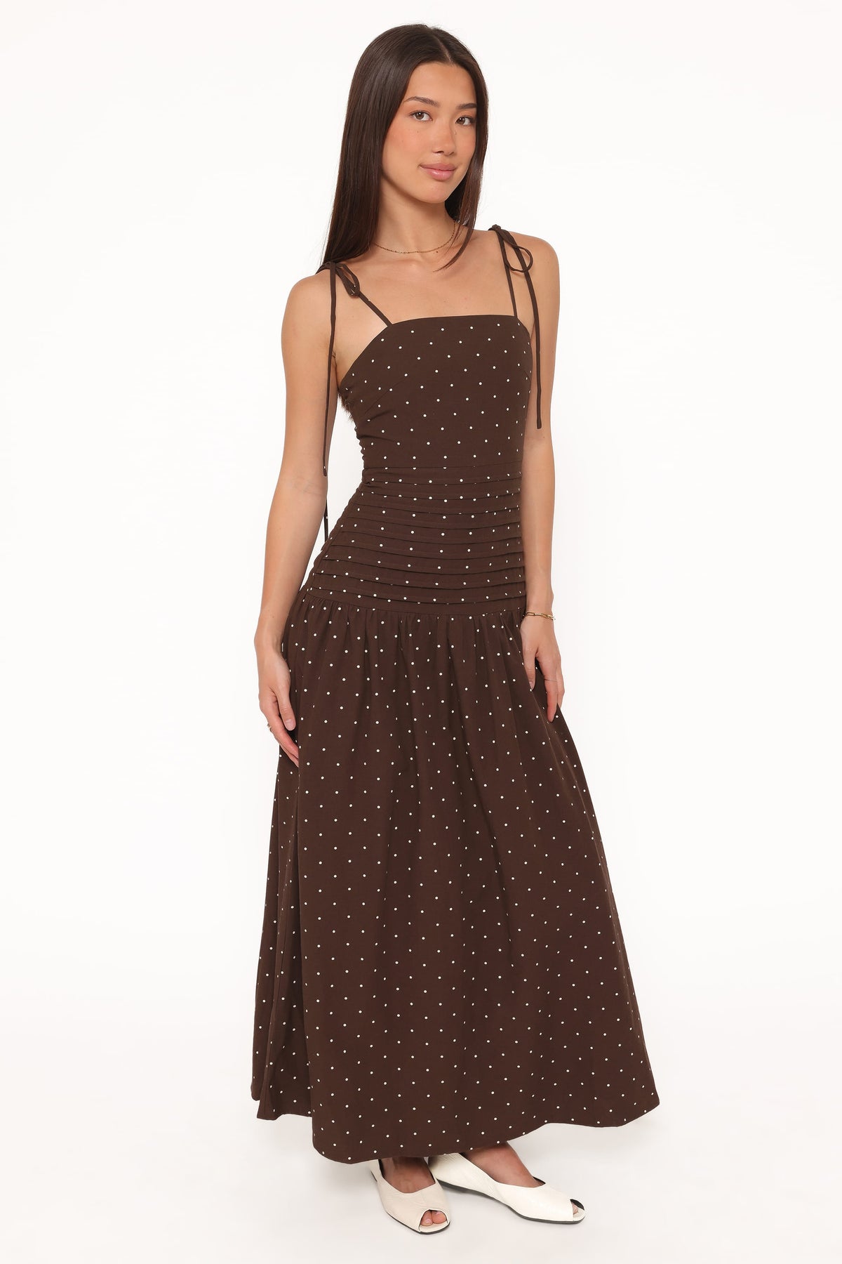 Mischa Maxi Dress in Brown Polka Dot – view 3 of 5