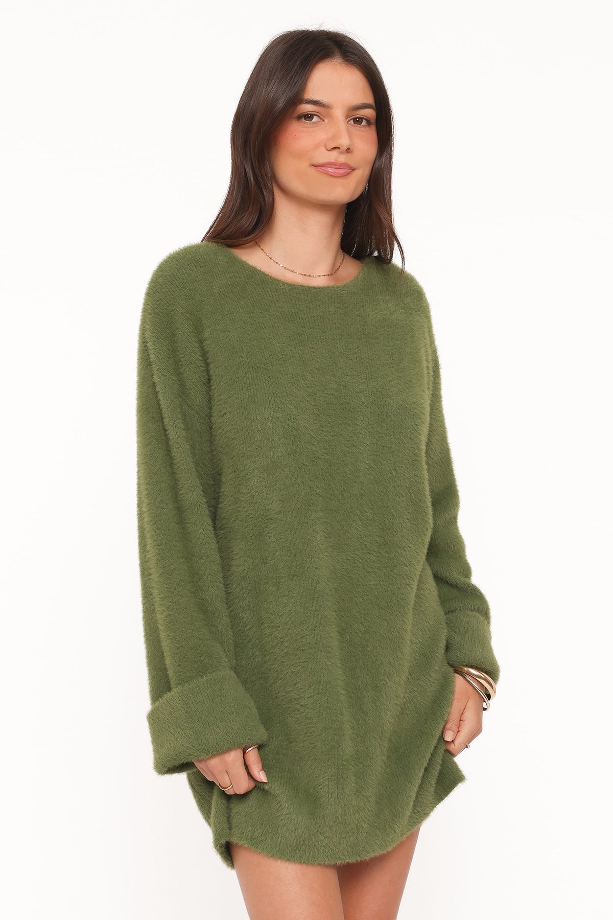 Mitchell Knit Mini Dress in Olive – view 3 of 6