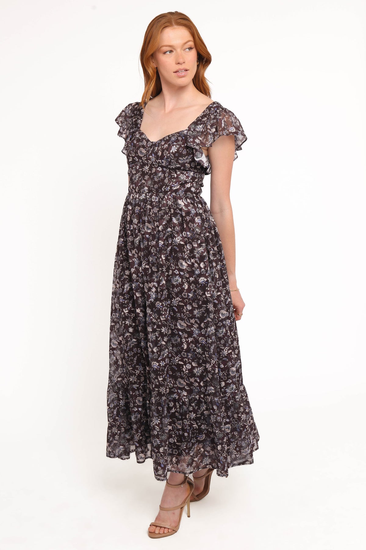 Myles Maxi Dress in Brown/Blue Floral – view 1 of 5