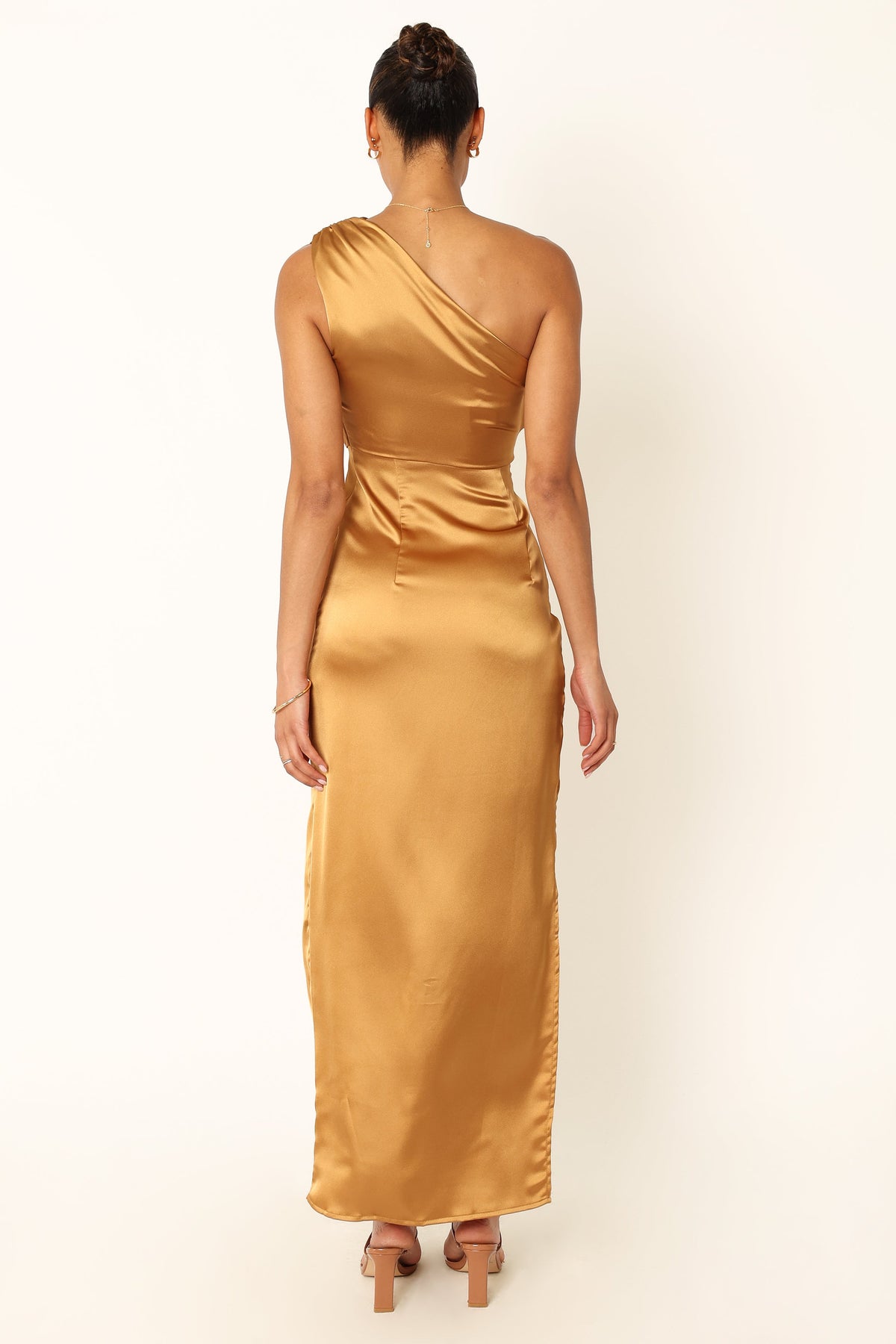 Nadia One Shoulder Maxi Dress in Bronze – view 8 of 10