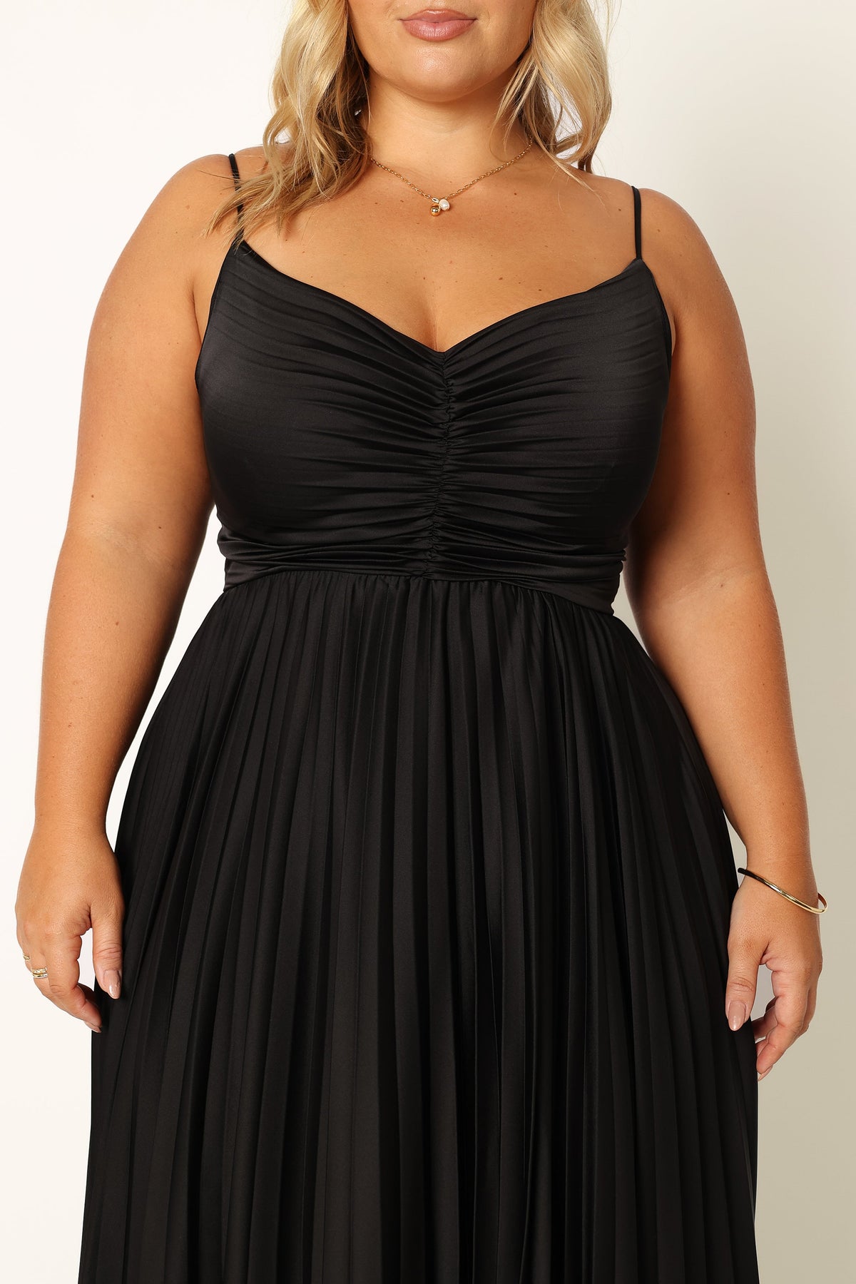 Naira Pleated Maxi Dress in Black – view 5 of 10