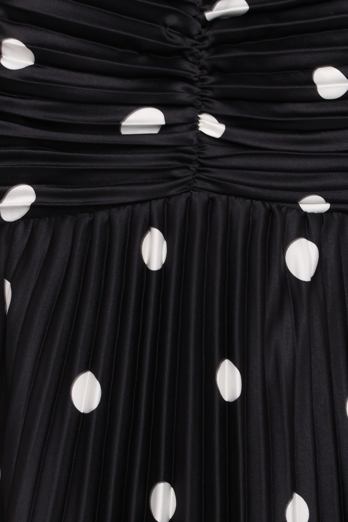 Naira Pleated Maxi Dress in Black Polka Dot – view 8 of 8