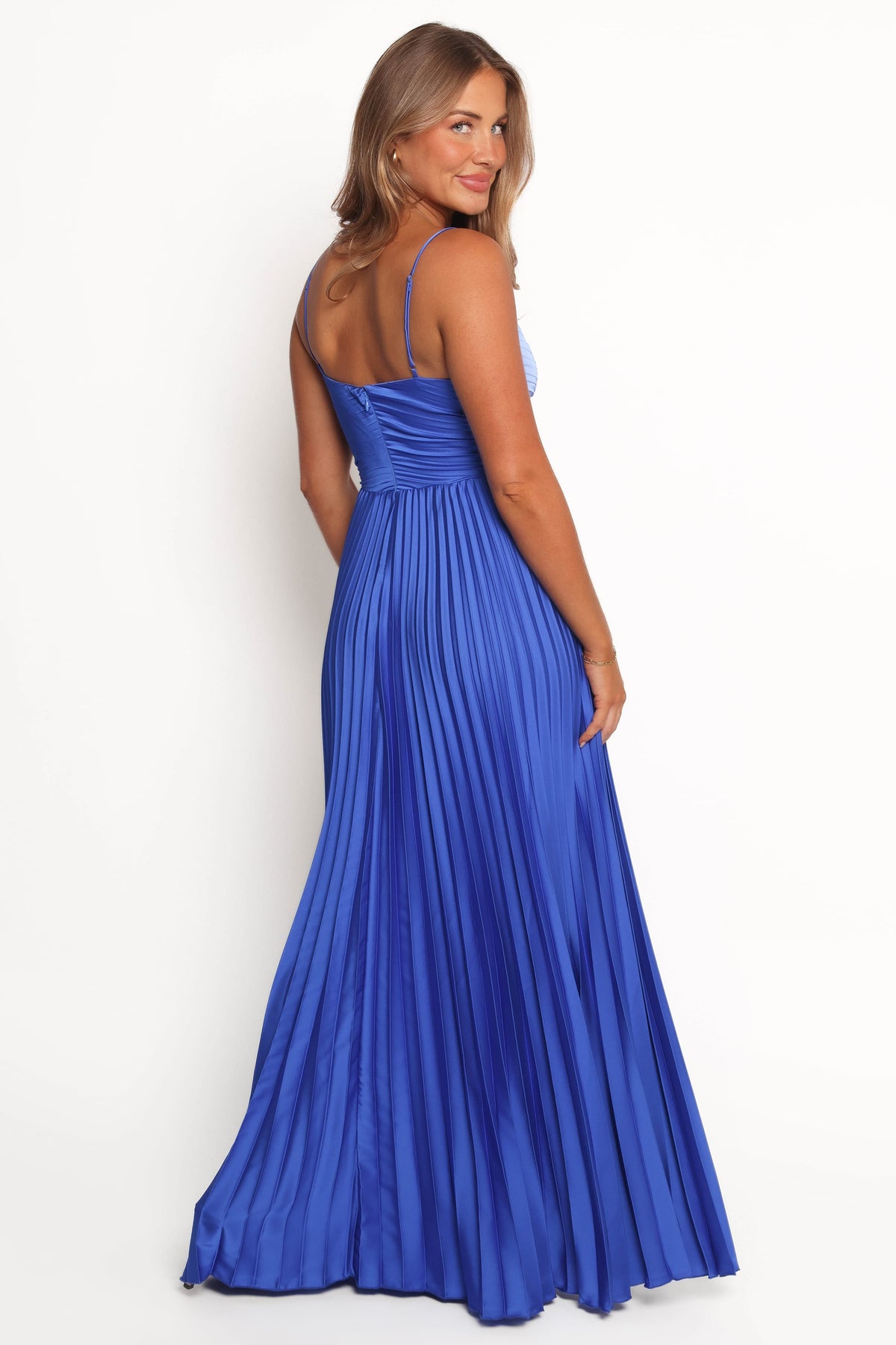 Naira Pleated Maxi Dress in Blue – view 4 of 5