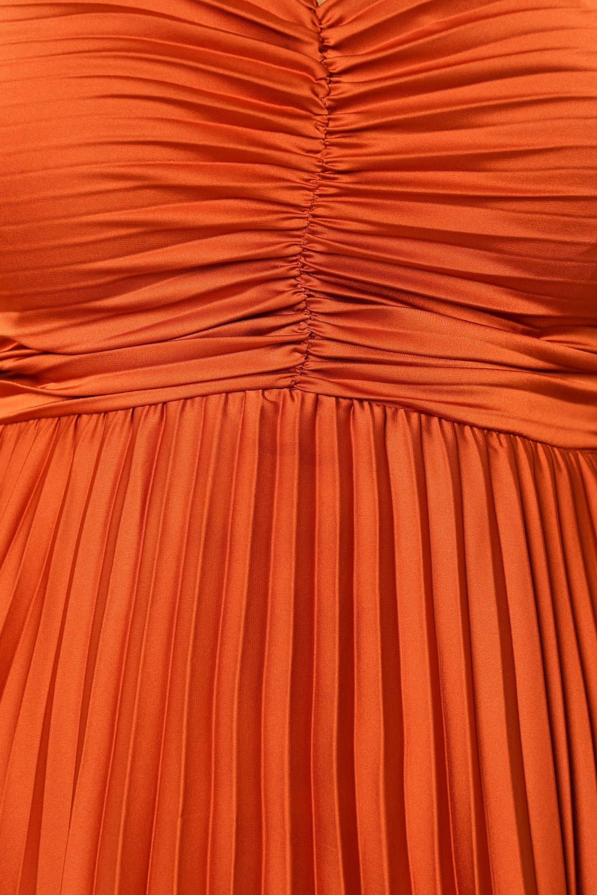 Naira Pleated Maxi Dress in Sunset Orange – view 11 of 11
