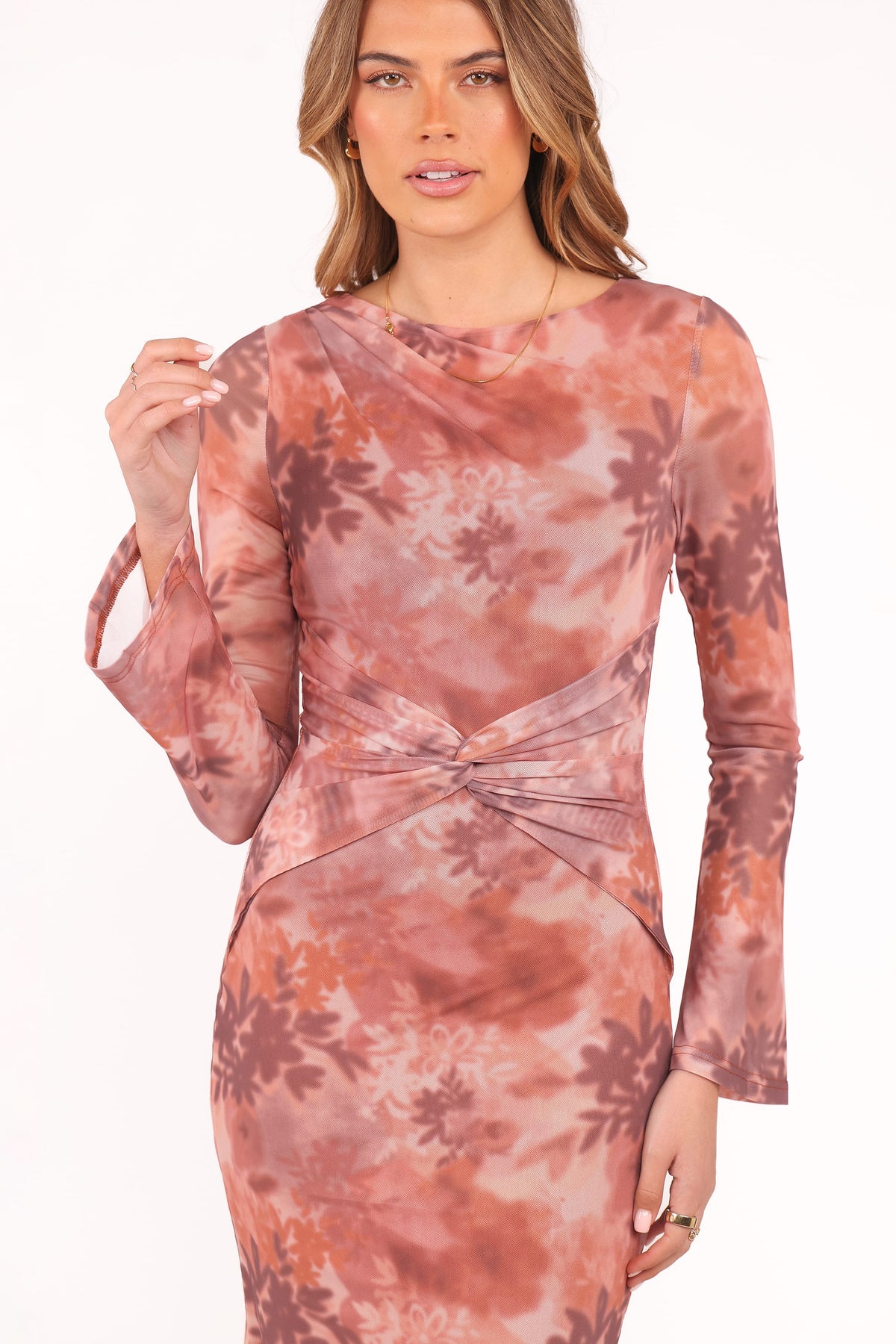 Nash Long Sleeve Dress in Blurred Botanics – view 6 of 7