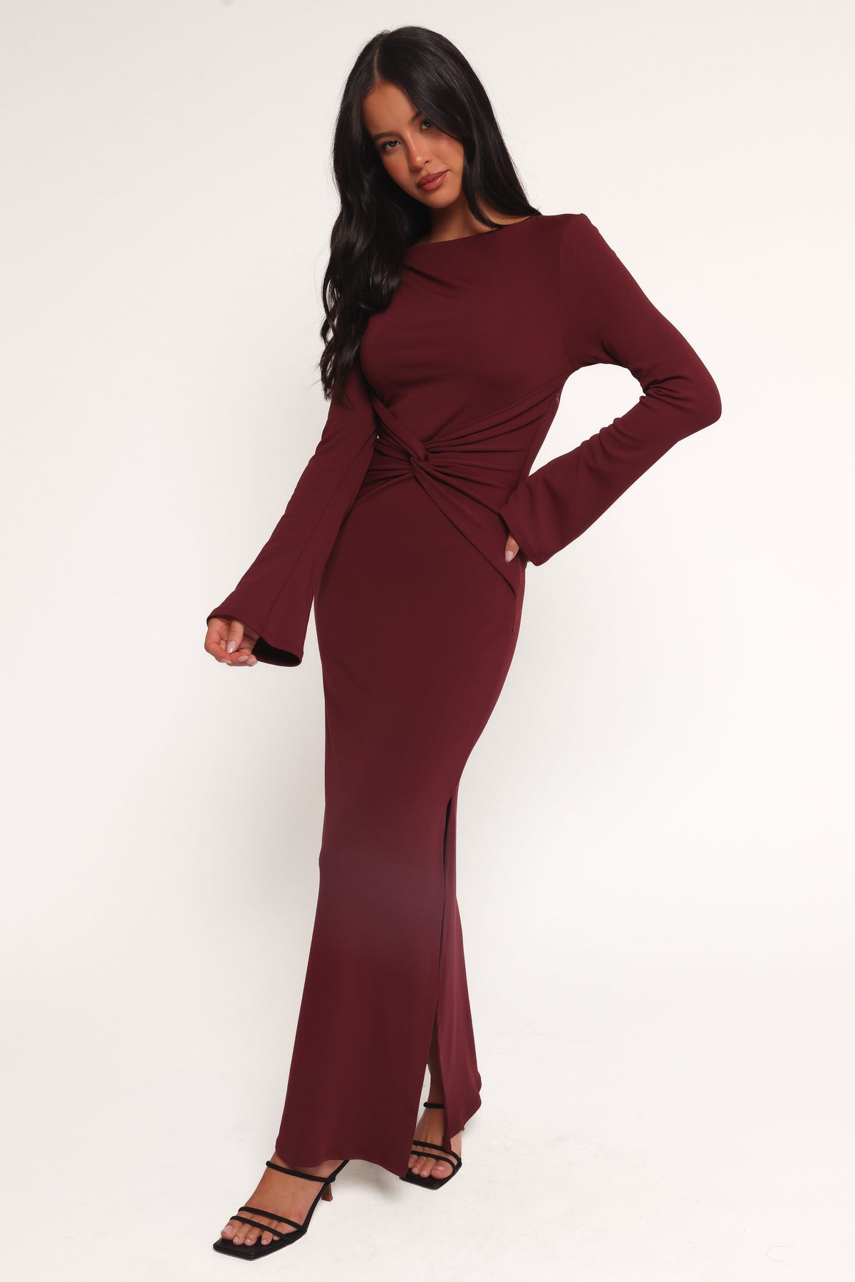 Nash Long Sleeve Dress in Deep Red – view 7 of 8