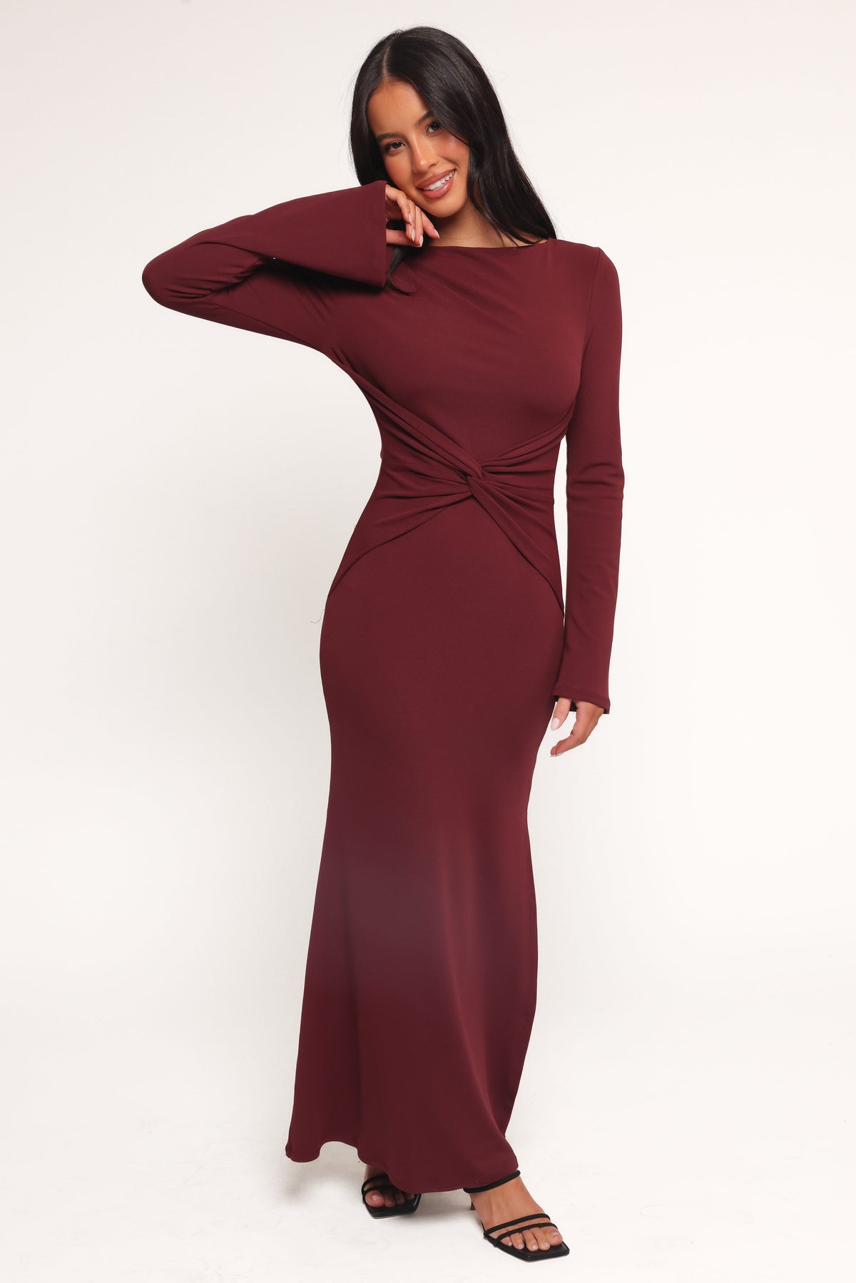 Nash Long Sleeve Dress in Deep Red – view 2 of 8