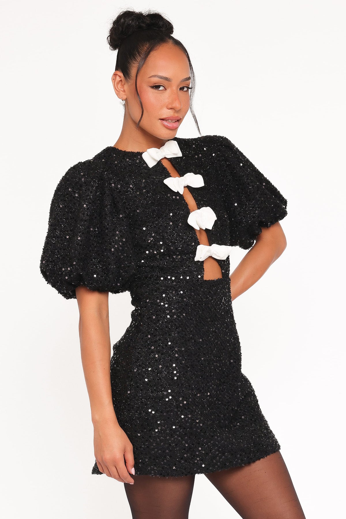 Natasha Boucle Mini Dress in Black – view 4 of 7