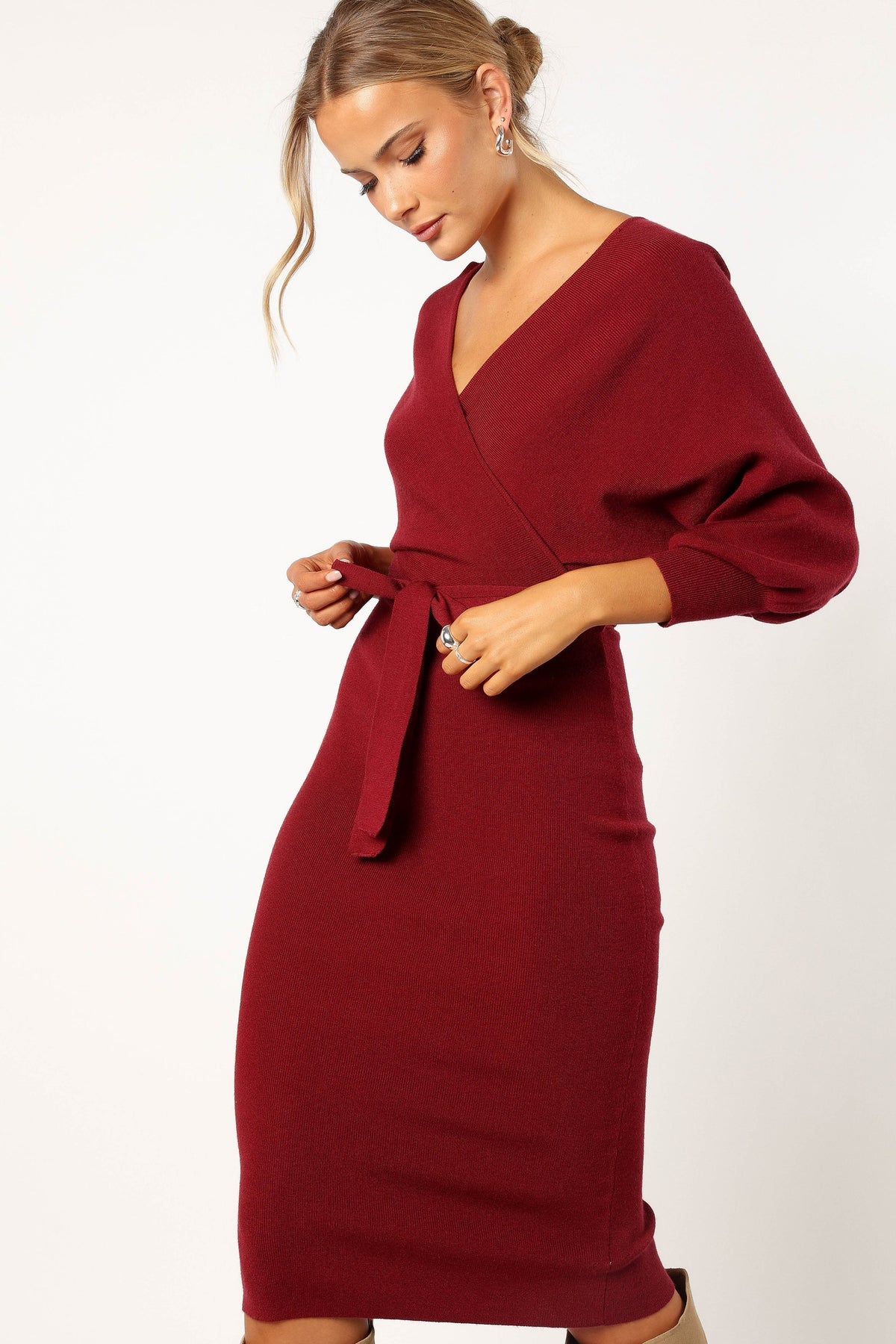 Nate Dress in Merlot – view 1 of 9