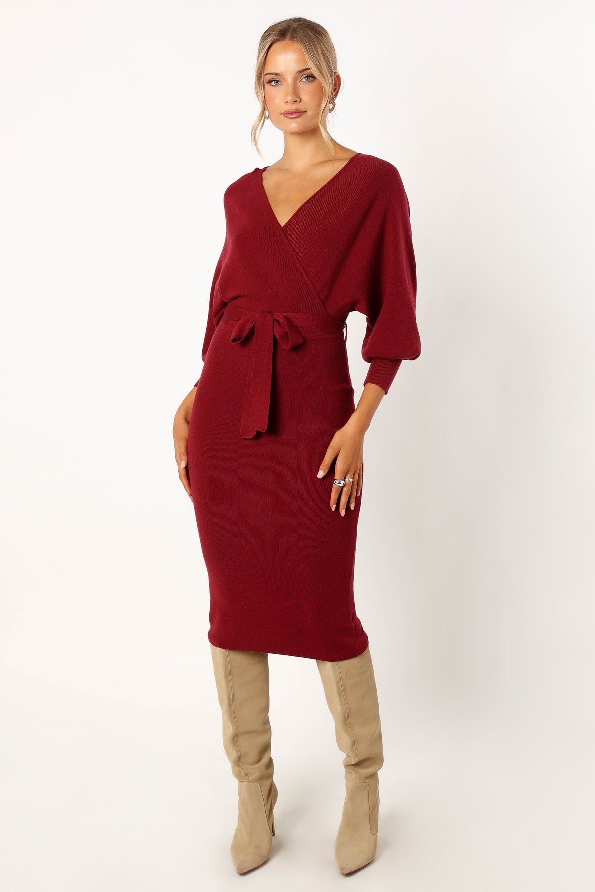 Nate Dress in Merlot – view 6 of 9