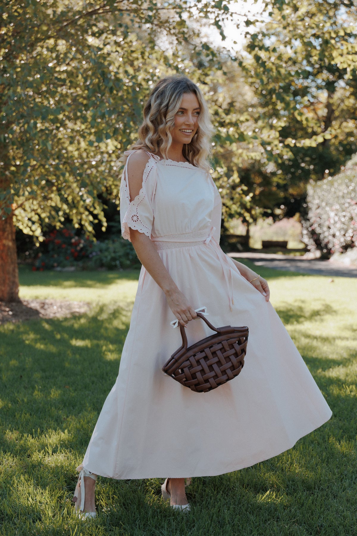 Nellie Midi Dress in Petal Pink – view 1 of 7