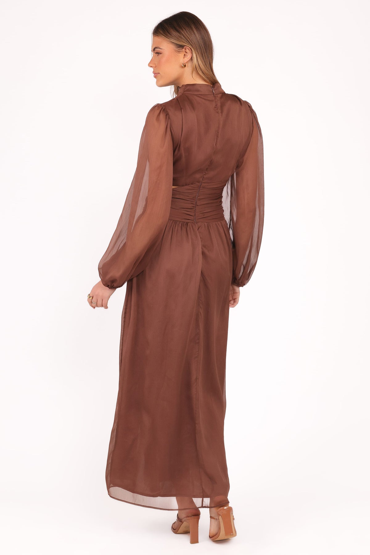 Neveah Long Sleeve Maxi Dress in Chocolate – view 5 of 6