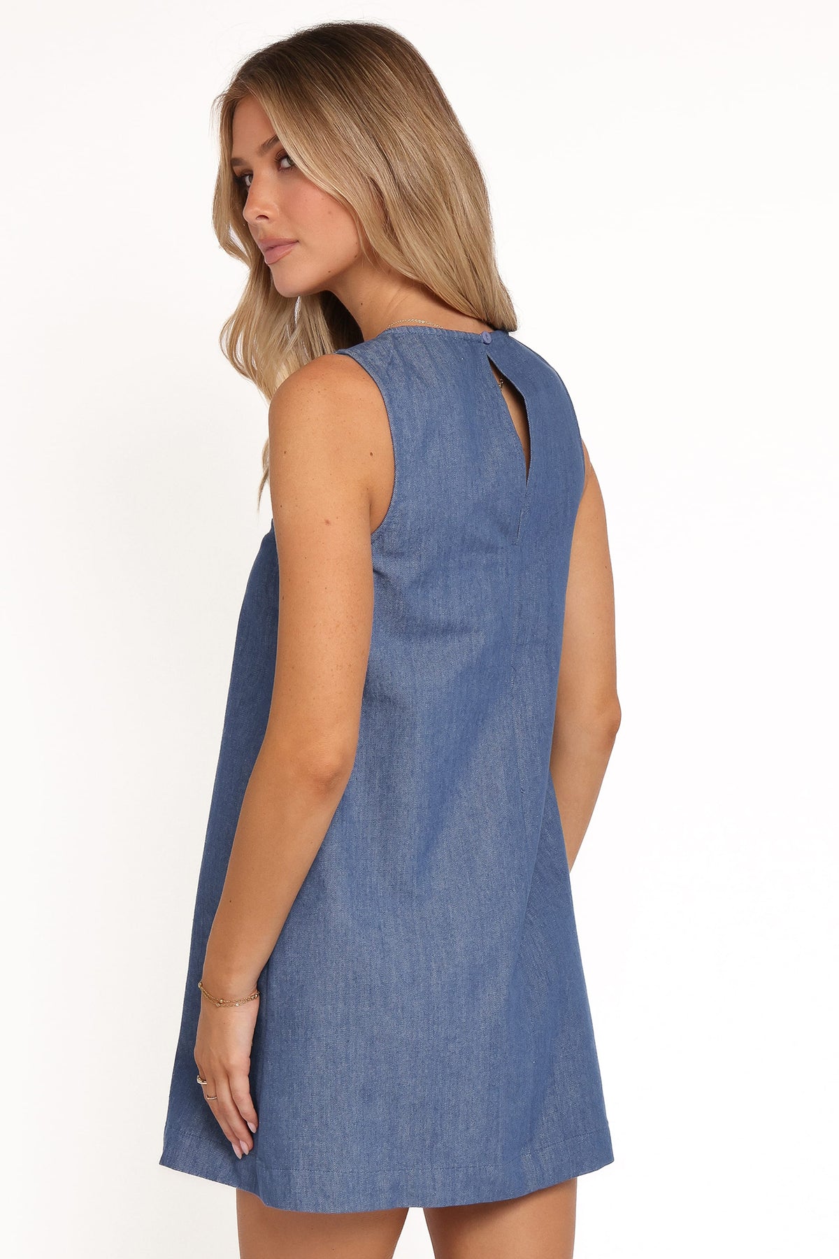 Nicklin Shift Mini Dress in Denim – view 5 of 8