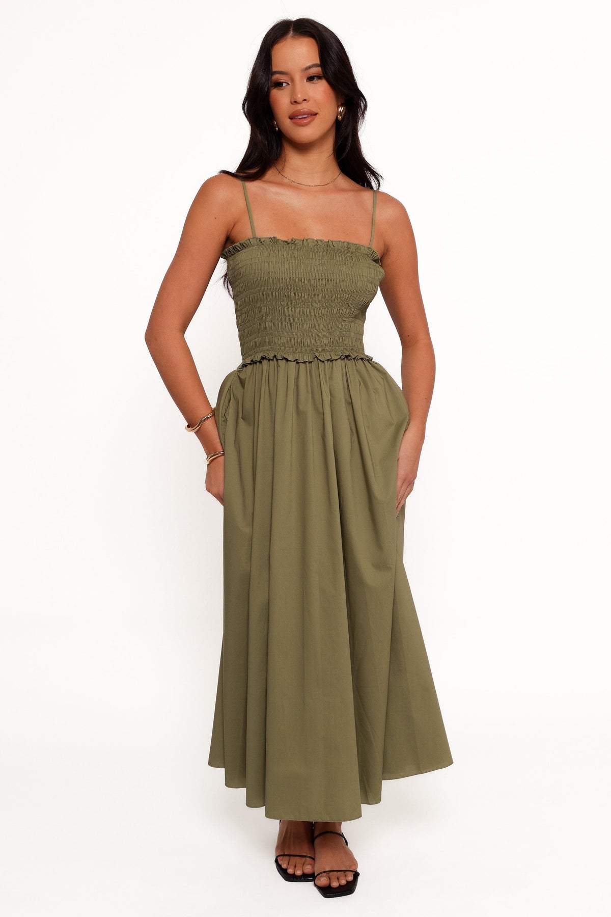Nigella Maxi Dress in Olive Green – view 5 of 11