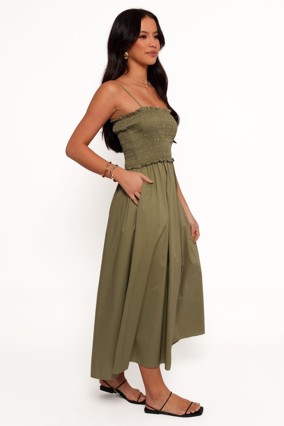 Nigella Maxi Dress in Olive Green – view 8 of 11