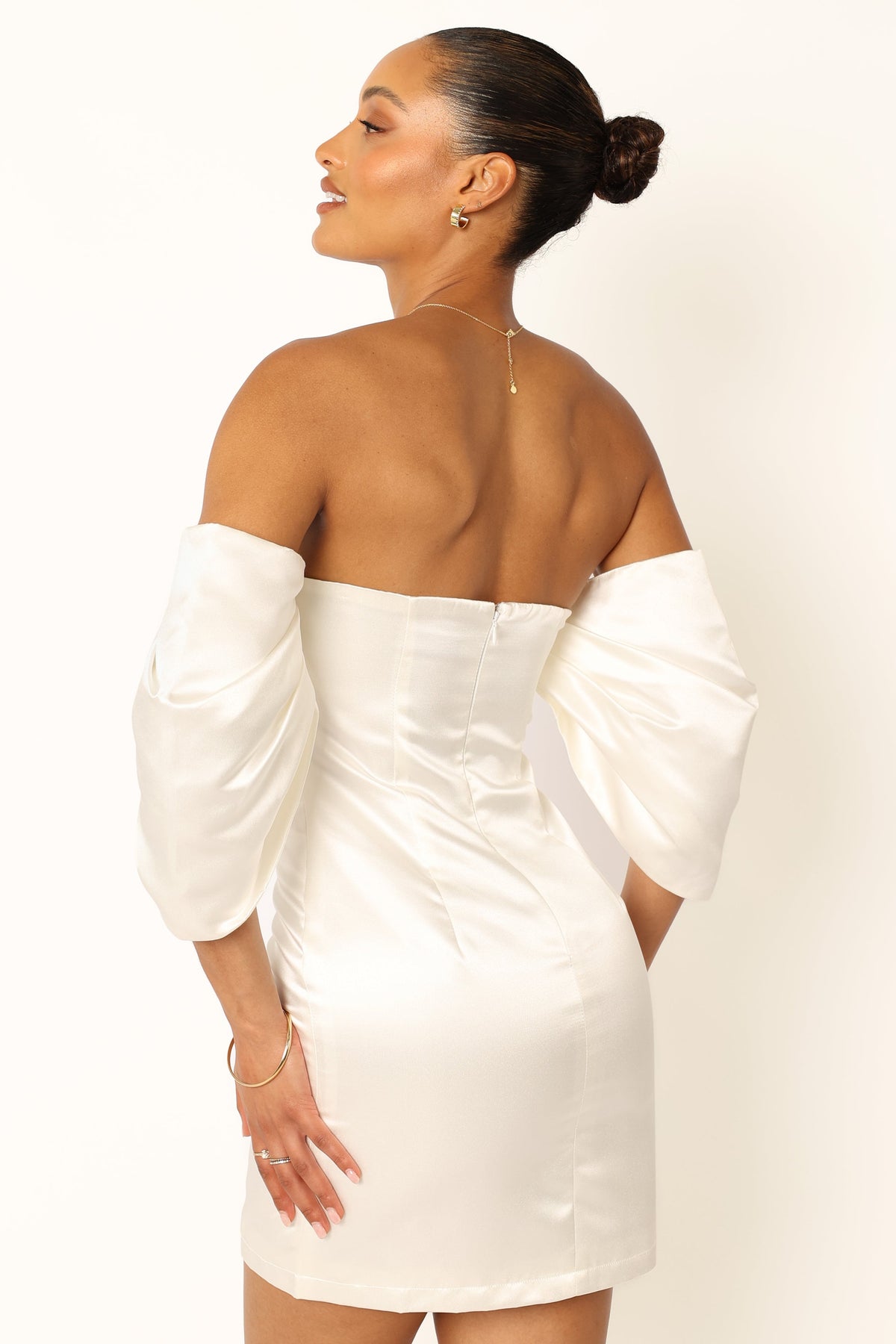 Nisha Strapless Mini Dress in White – view 3 of 9