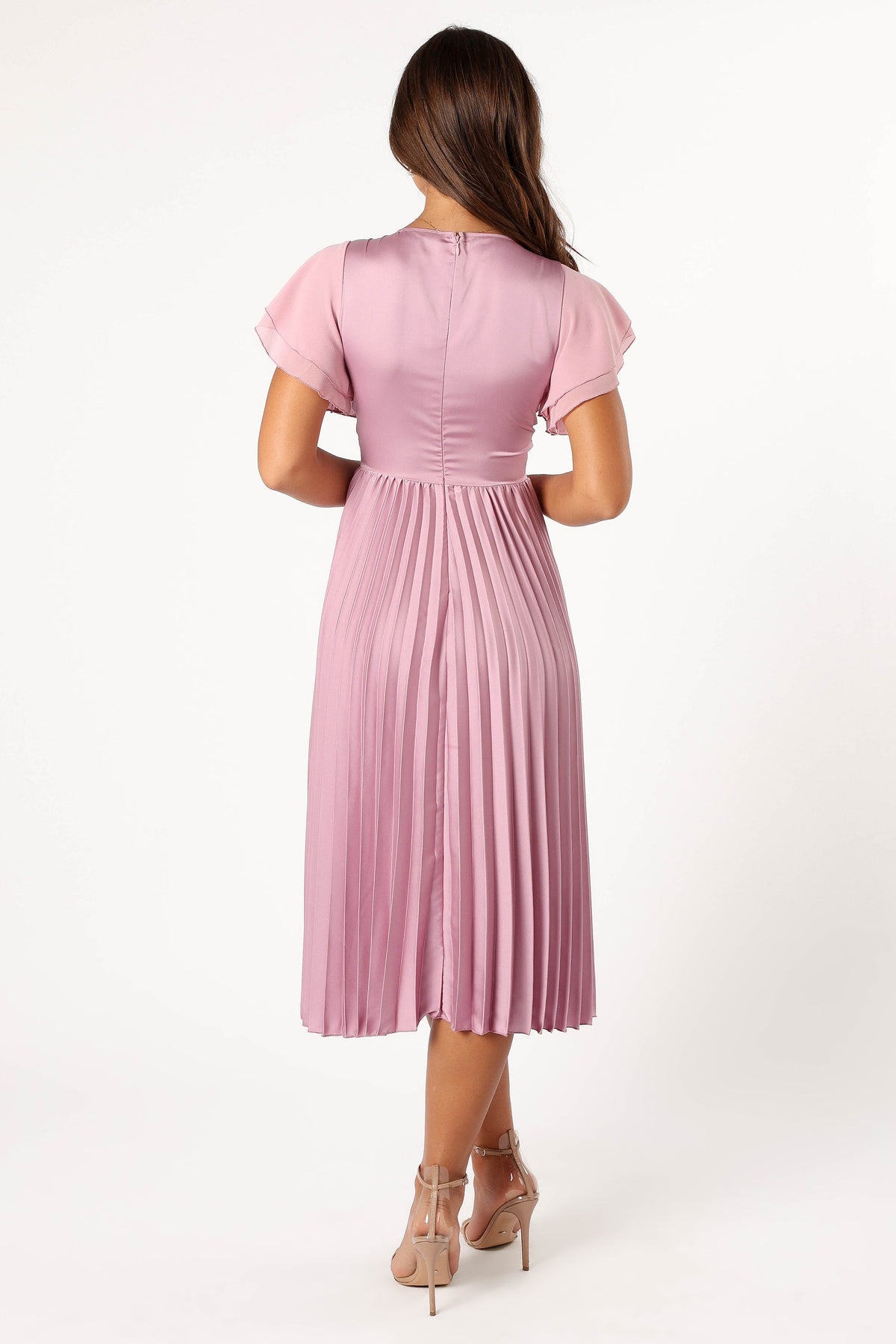 Nova Flutter Sleeve Midi Dress in Dusty Rose – view 9 of 12