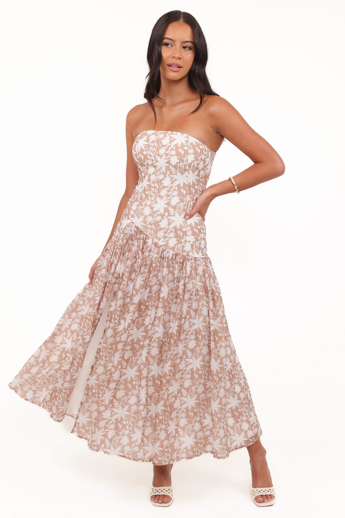 Nyx Strapless Maxi Dress in Mocha – view 1 of 7