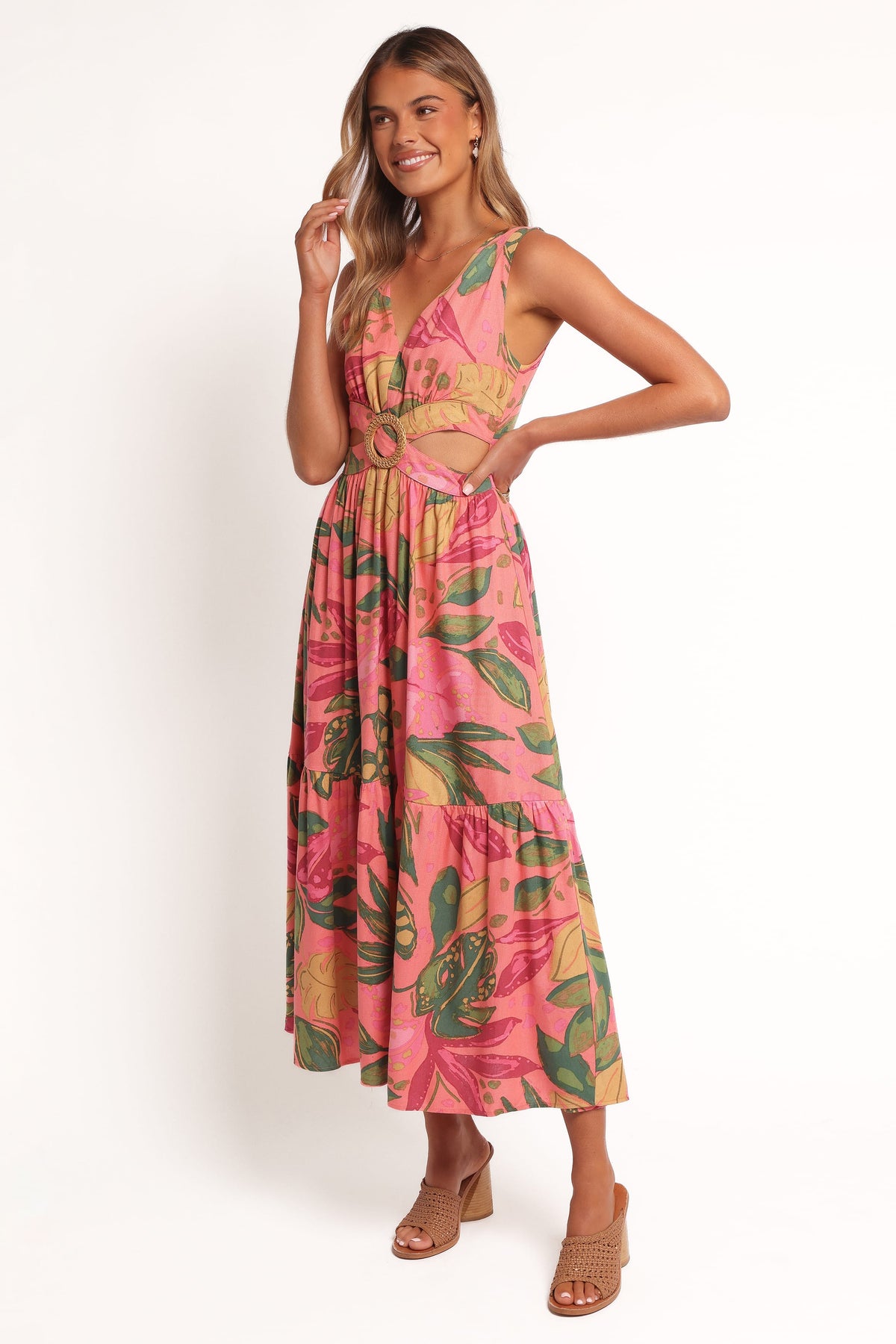 Oasis Midi Dress in Pink Rio – view 4 of 9