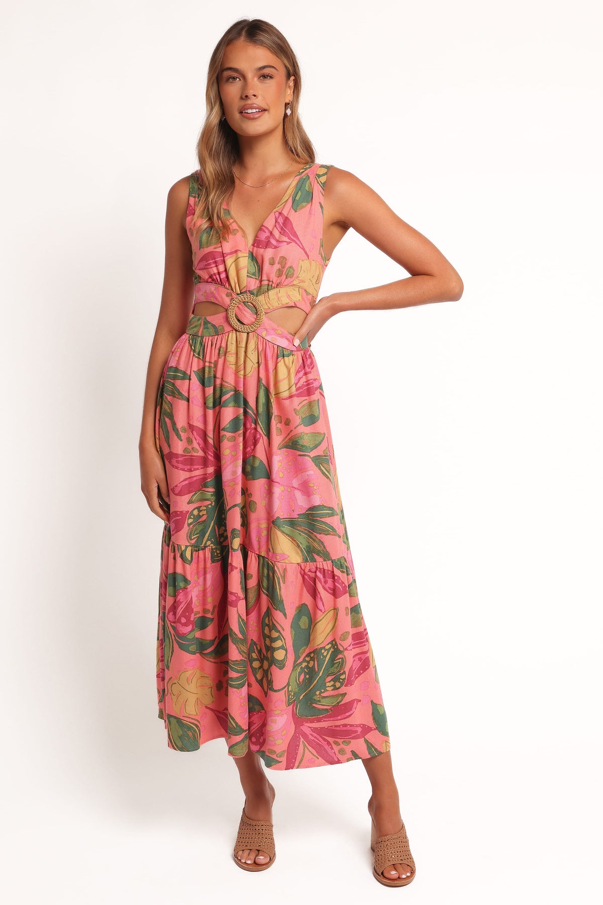 Oasis Midi Dress in Pink Rio – view 2 of 9