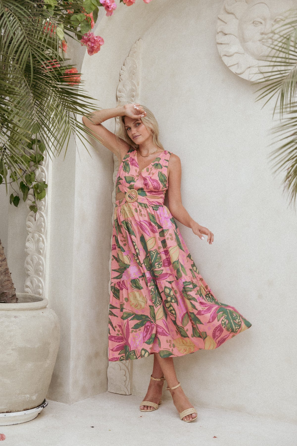 Oasis Midi Dress in Pink Rio – view 9 of 9