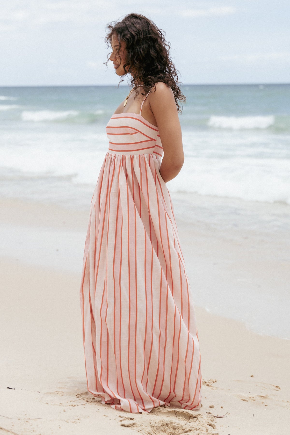 Odessa Maxi Dress in Pink Stripe – view 9 of 9