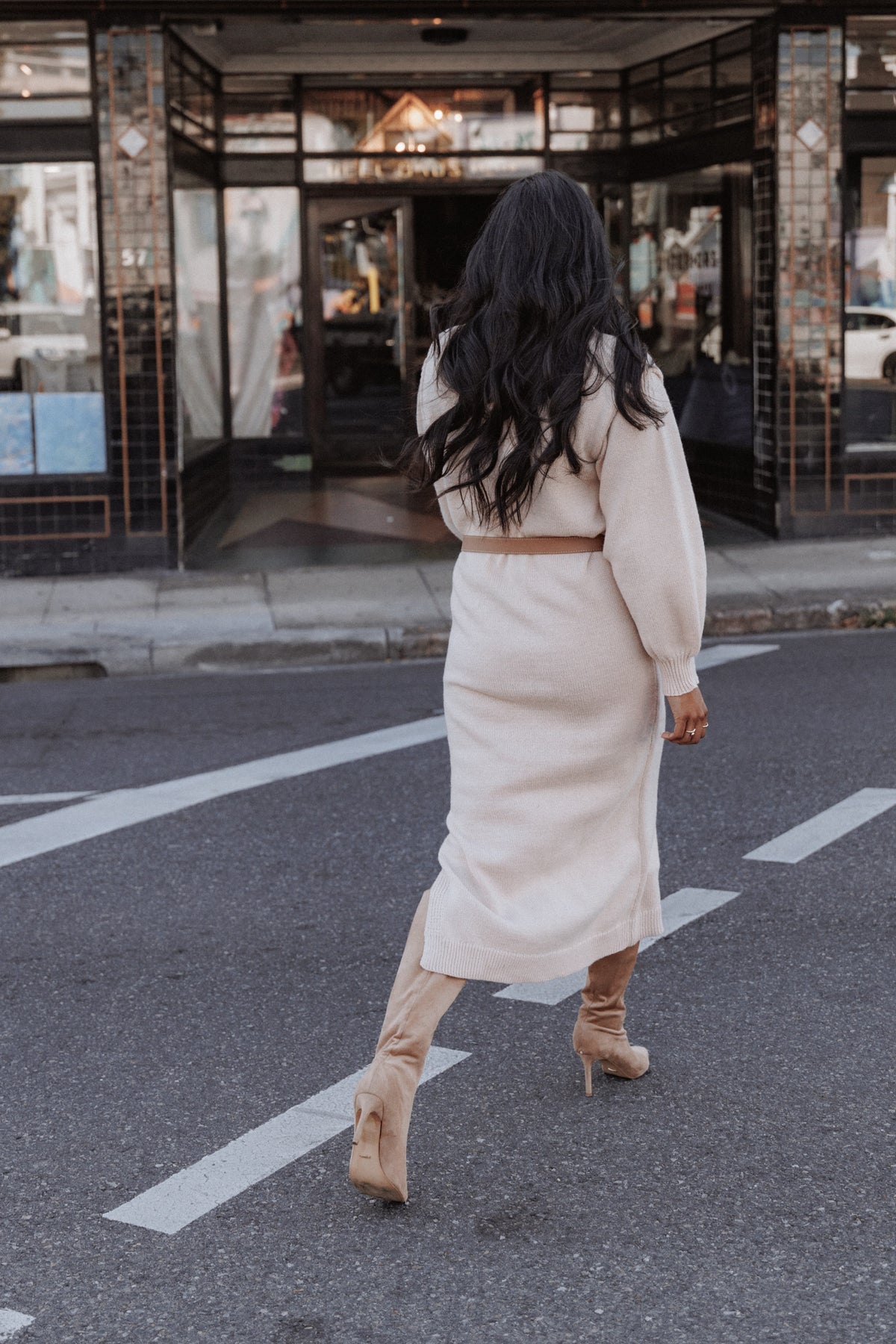 Odile Knit Midi Dress in Tan – view 8 of 8