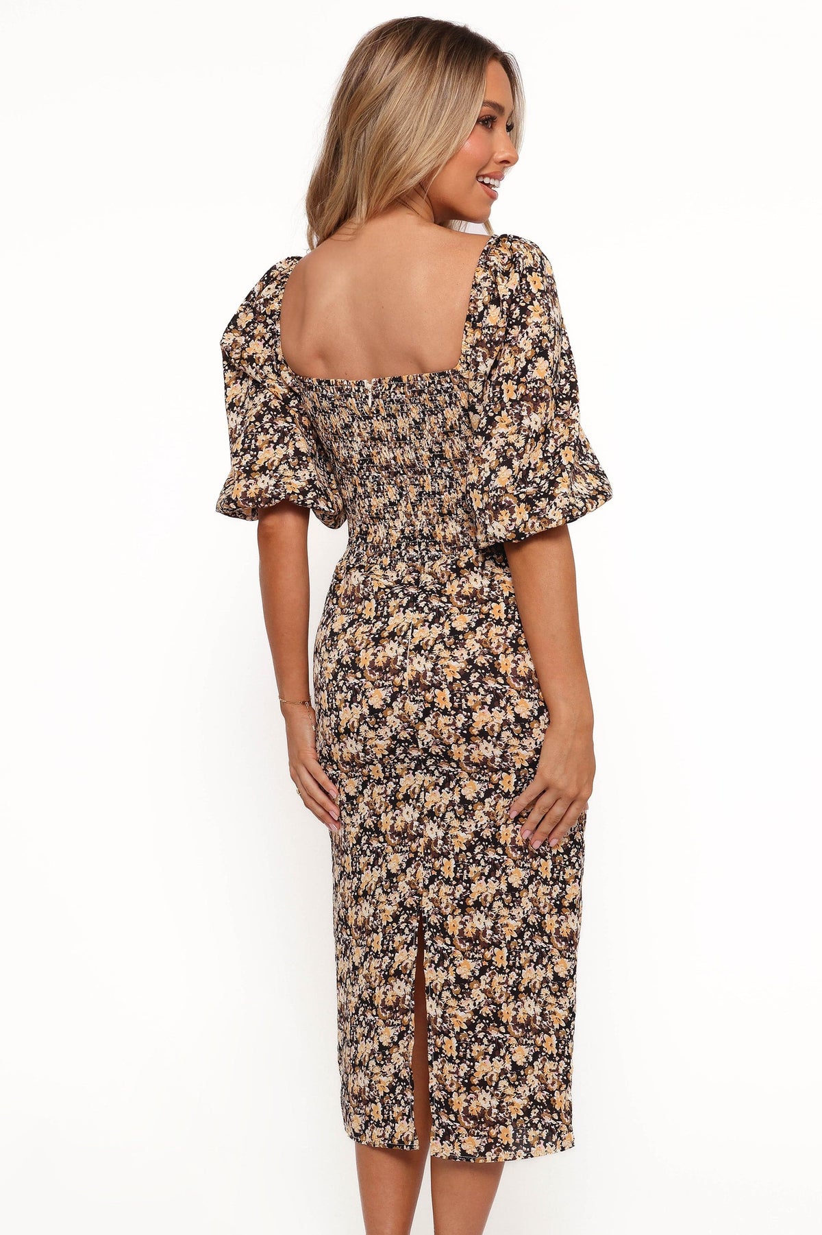 Oona Midi Dress in Black Ditsy Floral – view 6 of 8