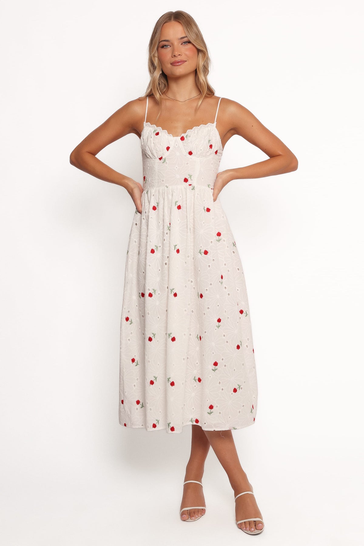 Paloma Maxi Dress in White Red Floral – view 4 of 7